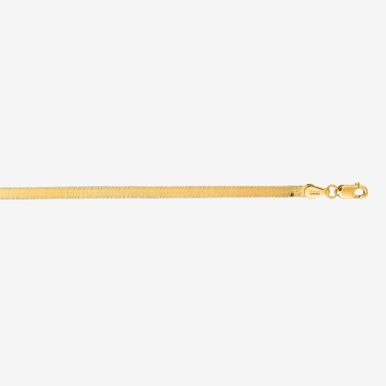 Womens 14K Gold 20 Inch Herringbone Chain Necklace