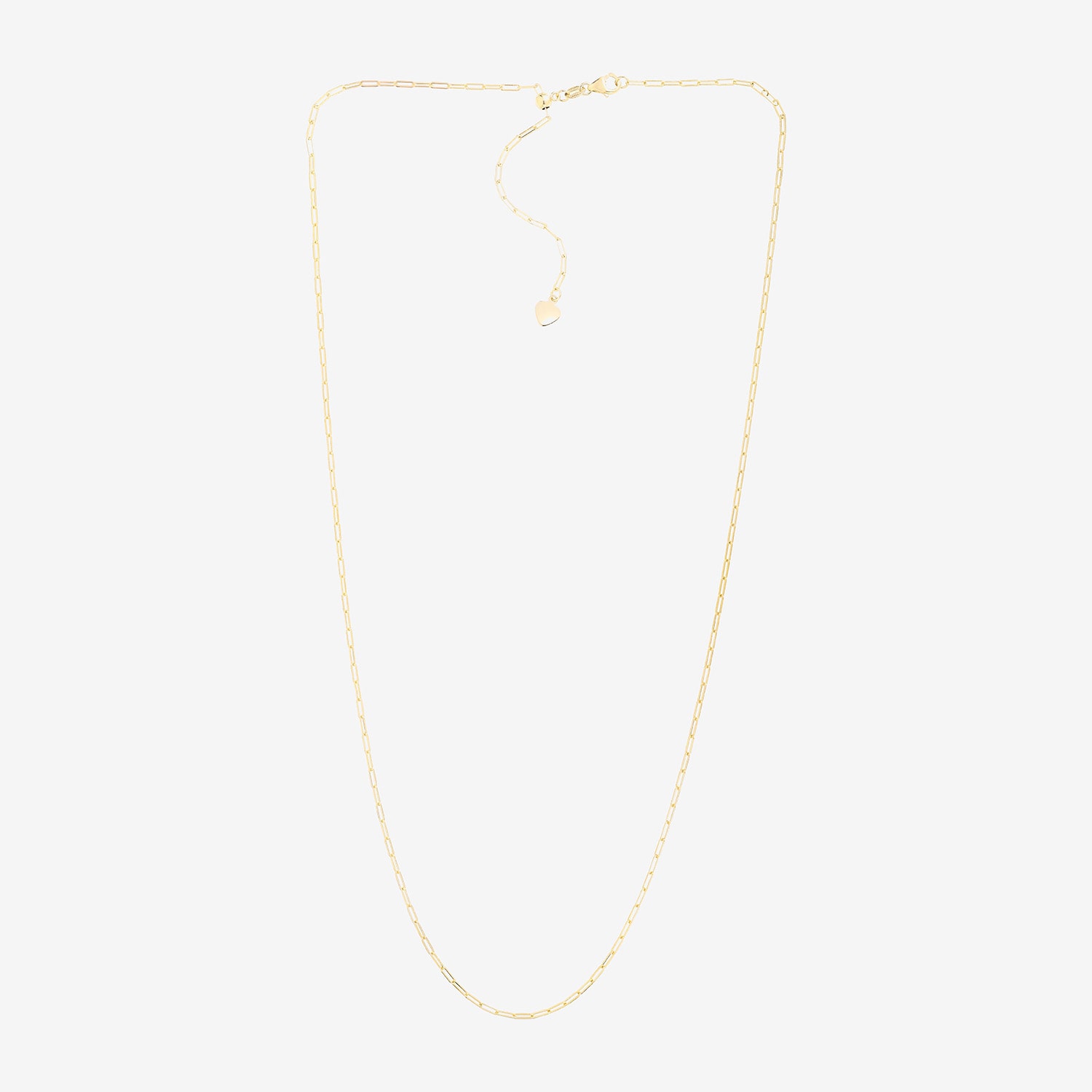 Womens 14K Gold 22 Inch Paperclip Chain Necklace