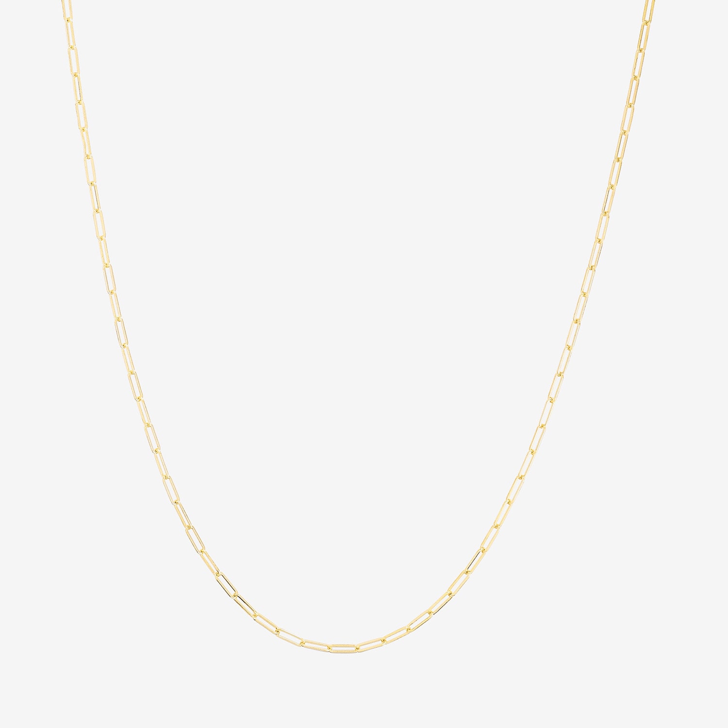 Womens 14K Gold 22 Inch Paperclip Chain Necklace