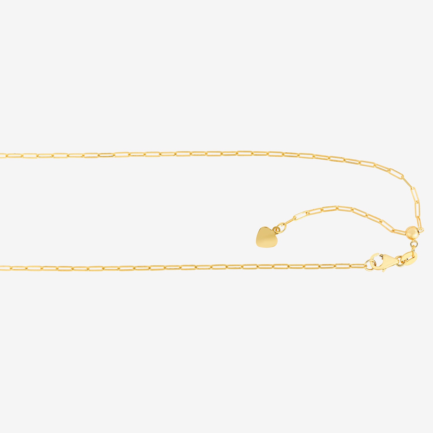 Womens 14K Gold 22 Inch Paperclip Chain Necklace