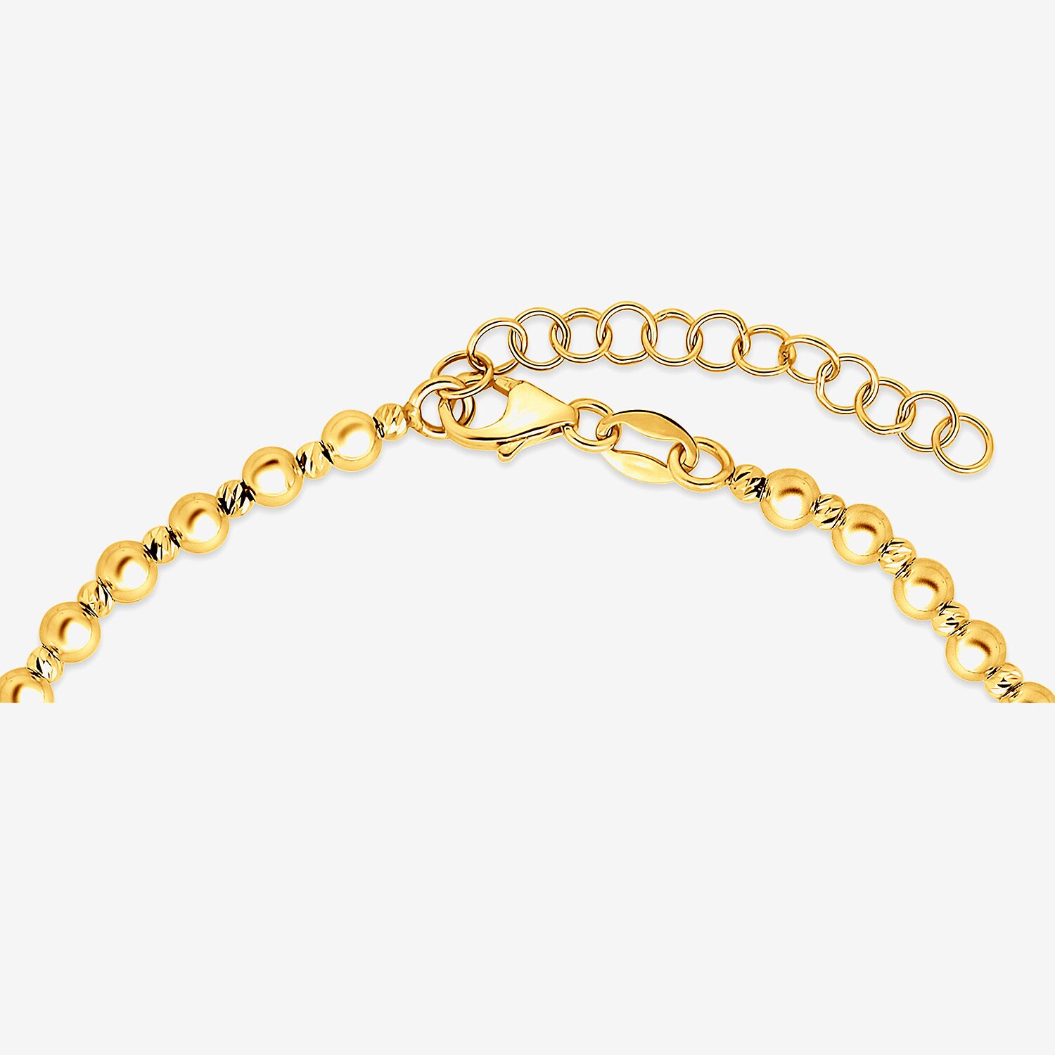 Womens 14K Gold 18 Inch Beaded Necklace