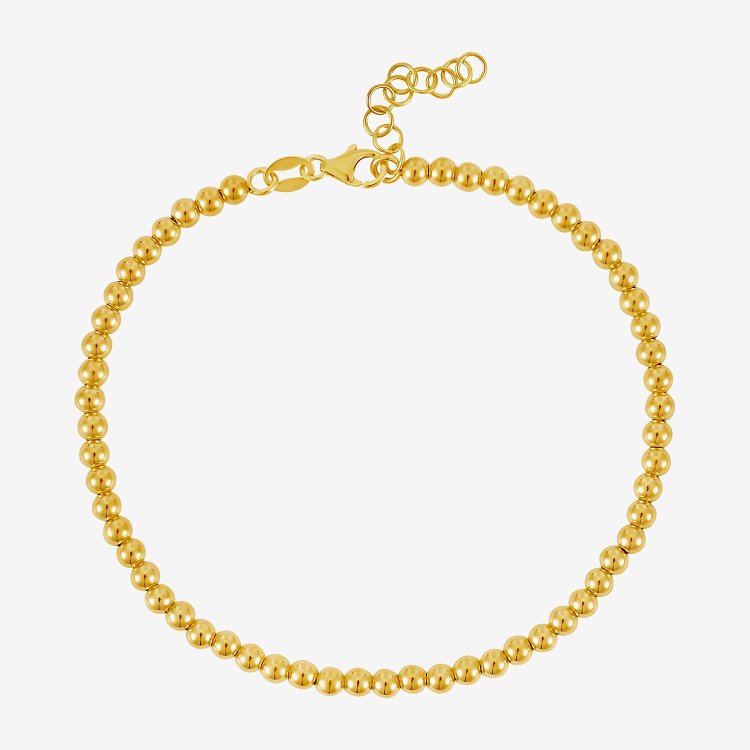 Womens 14K Gold 8 Inch Beaded Necklace