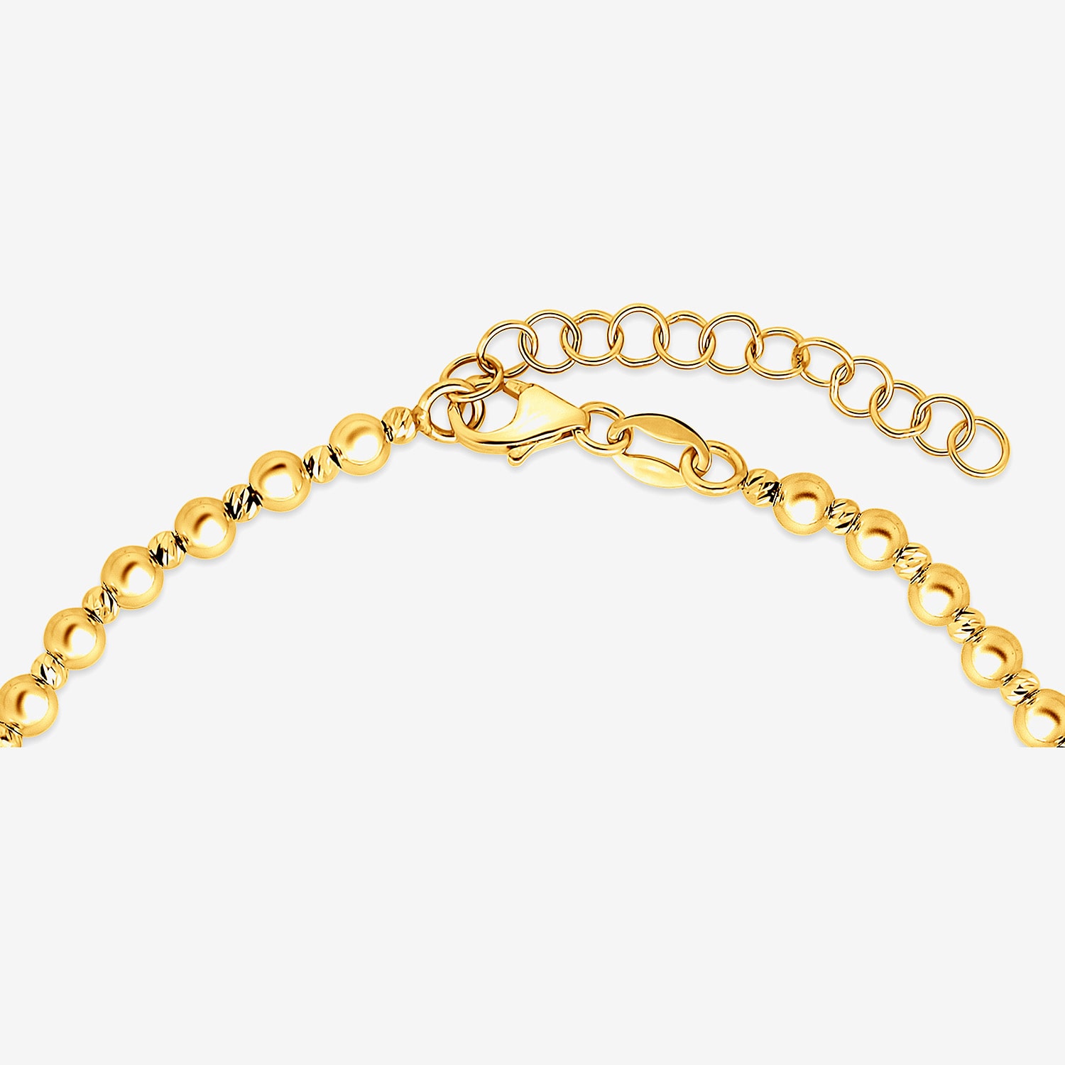 Womens 14K Gold 8 Inch Beaded Necklace