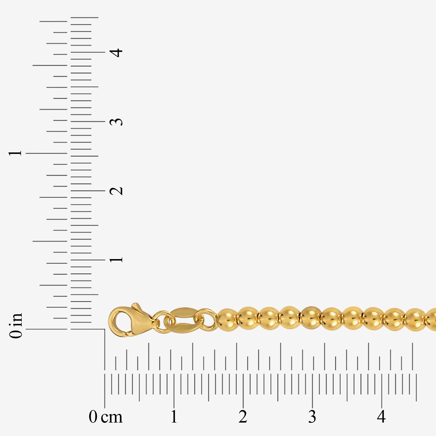 Womens 14K Gold 8 Inch Beaded Necklace