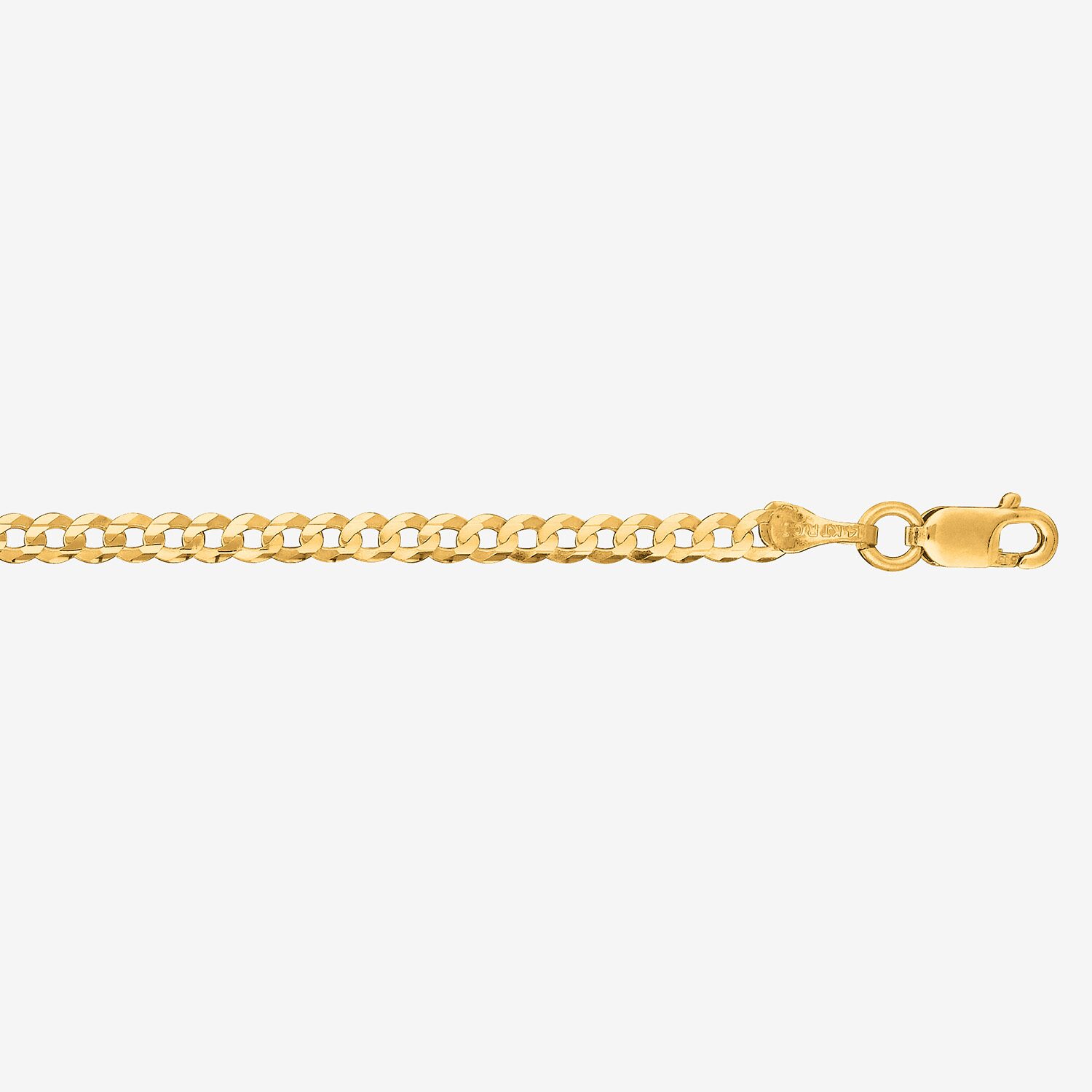 Womens 14K Gold 10 Inch Solid Curb Ankle Bracelet