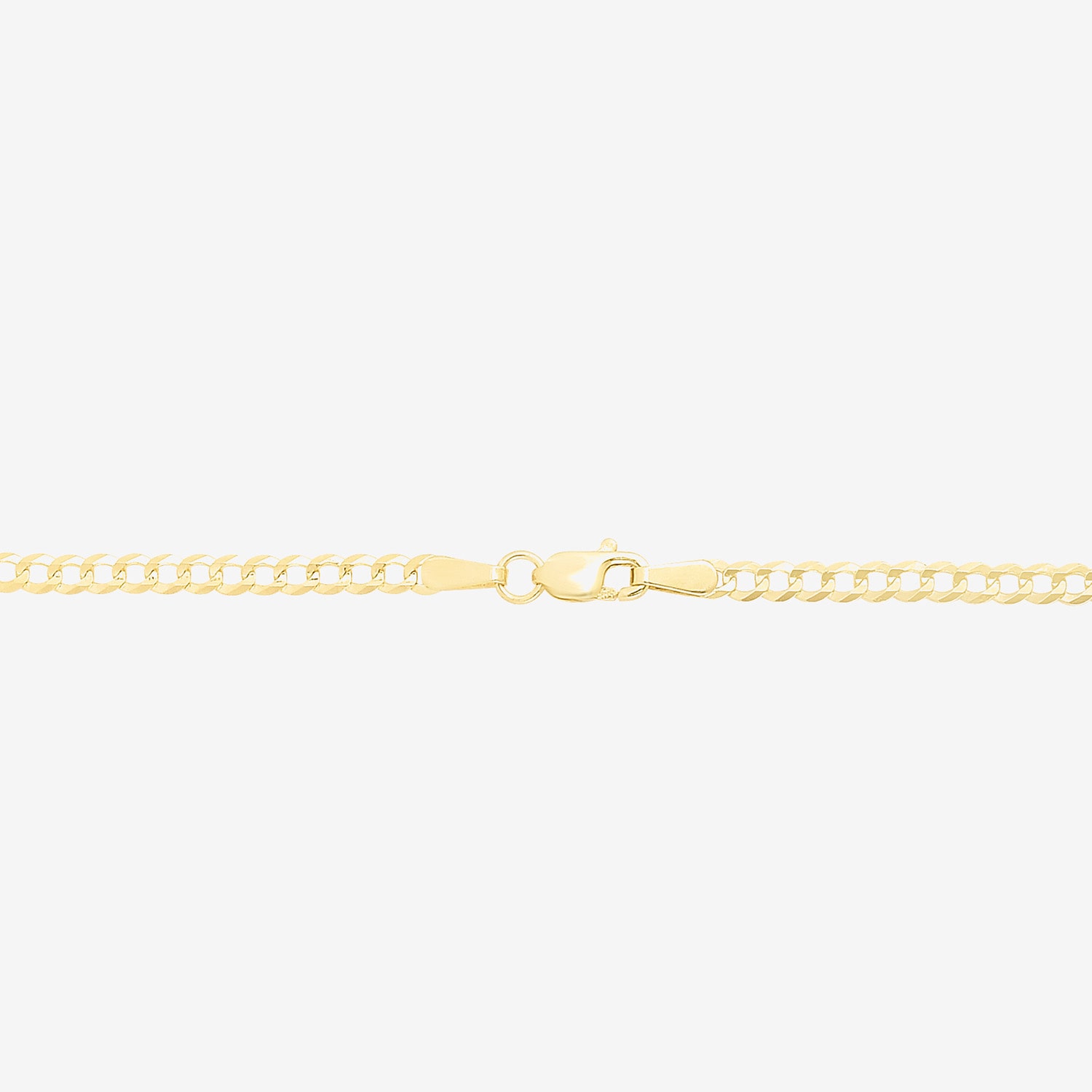 Womens 14K Gold 10 Inch Solid Curb Ankle Bracelet