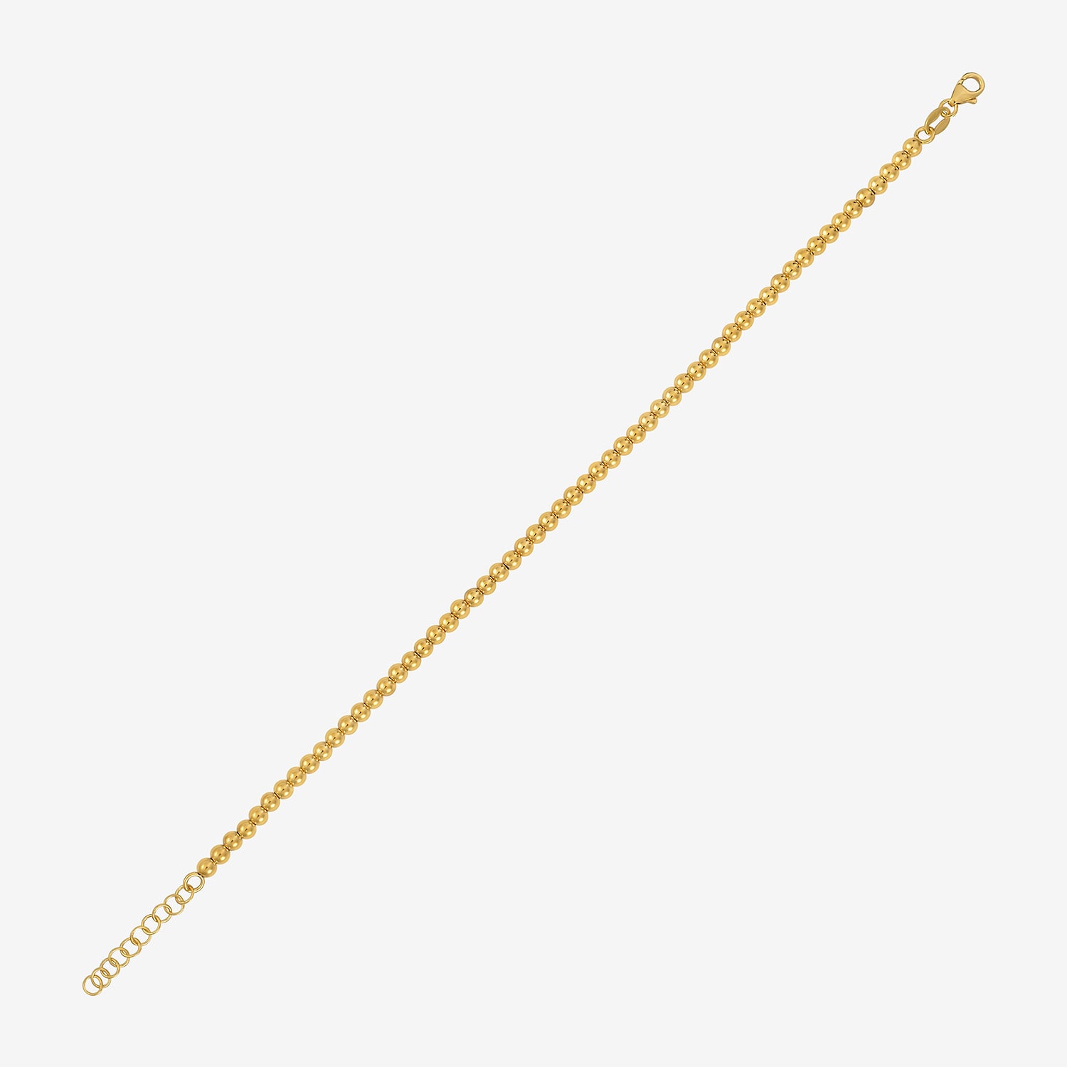 Womens 14K Gold 8 Inch Beaded Necklace