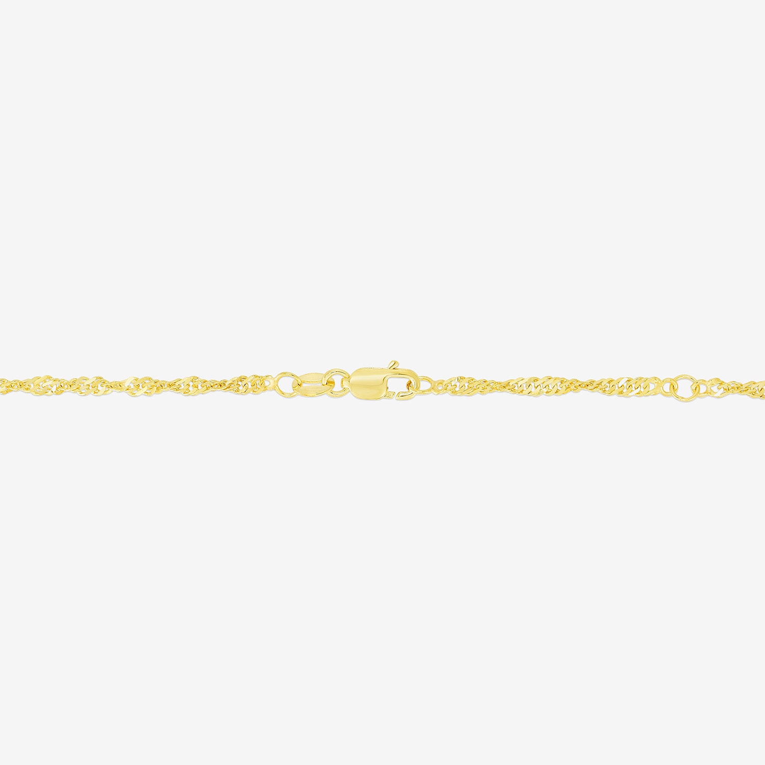 Womens 14K Gold 10 Inch Semisolid Singapore Ankle Bracelet