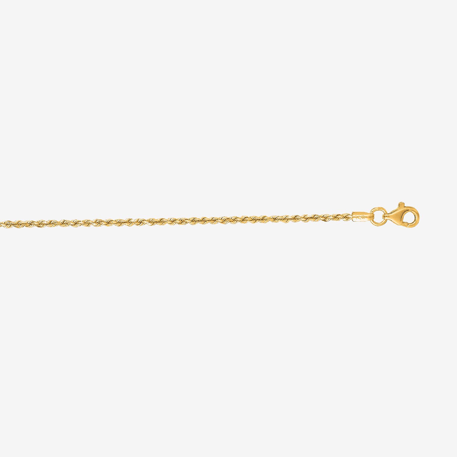 Womens 14K Gold 10 Inch Solid Rope Ankle Bracelet