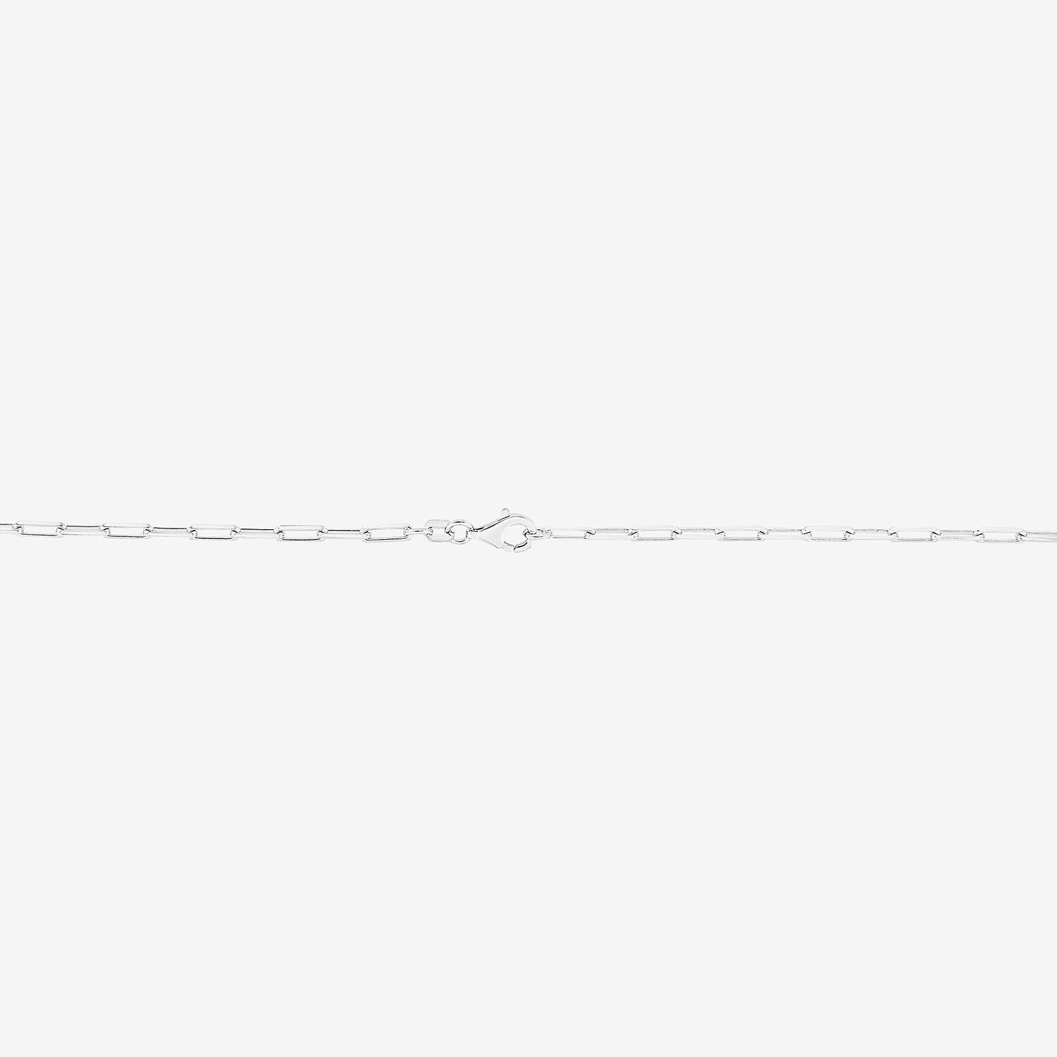 Unisex Adult Sterling Silver Inch Paperclip Chain Necklace