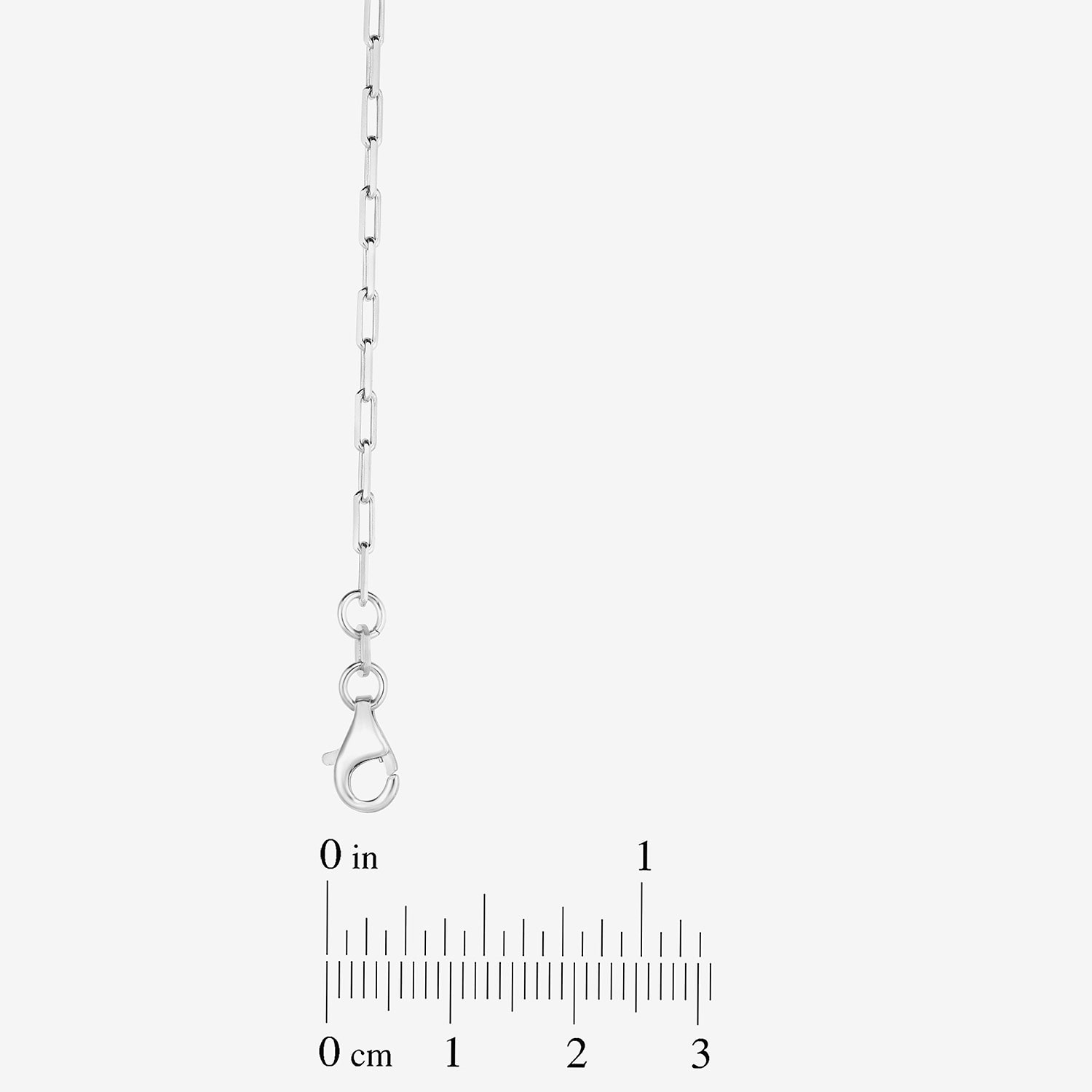Unisex Adult Sterling Silver Inch Paperclip Chain Necklace