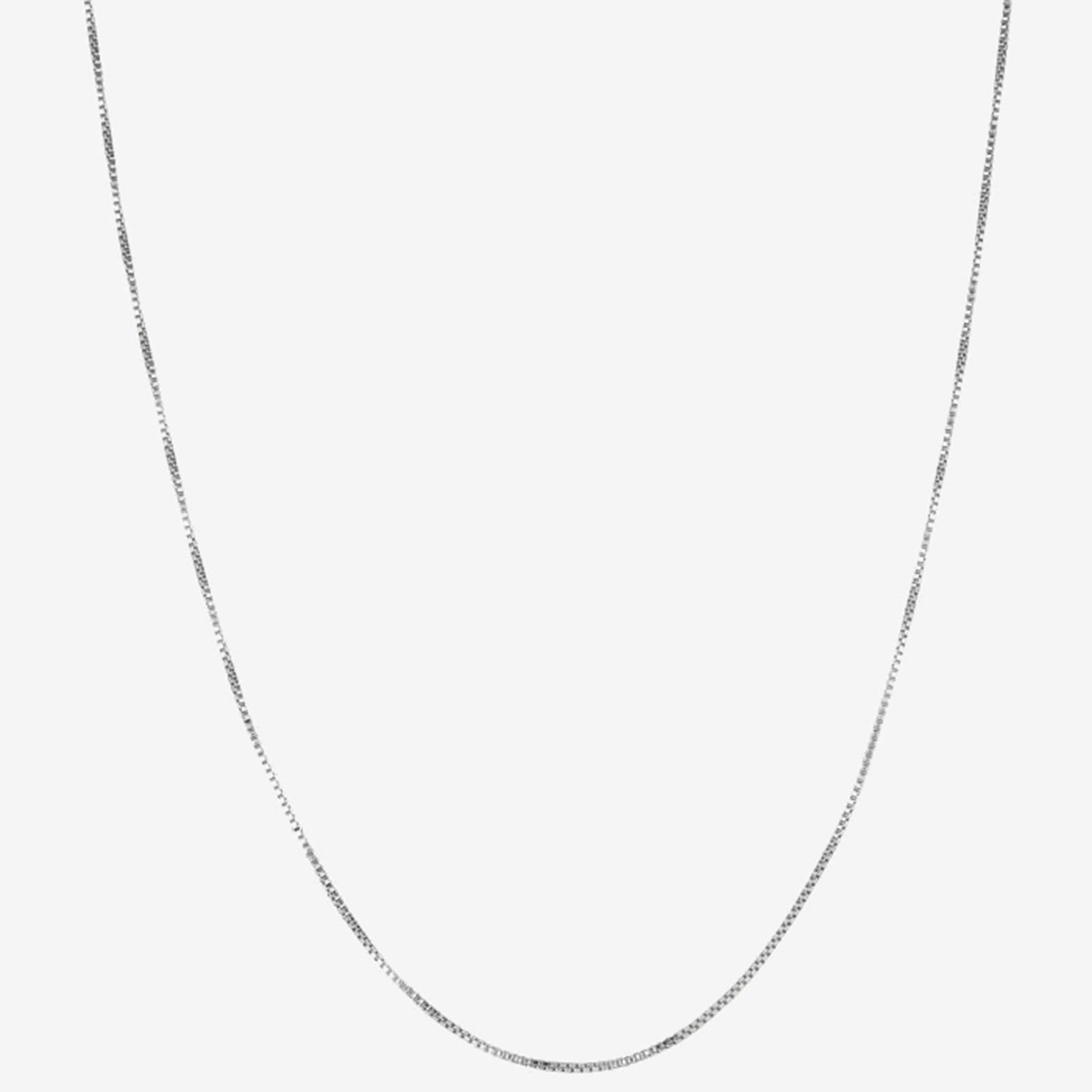 Unisex Adult Sterling Silver 20 Inch Box Chain Necklace