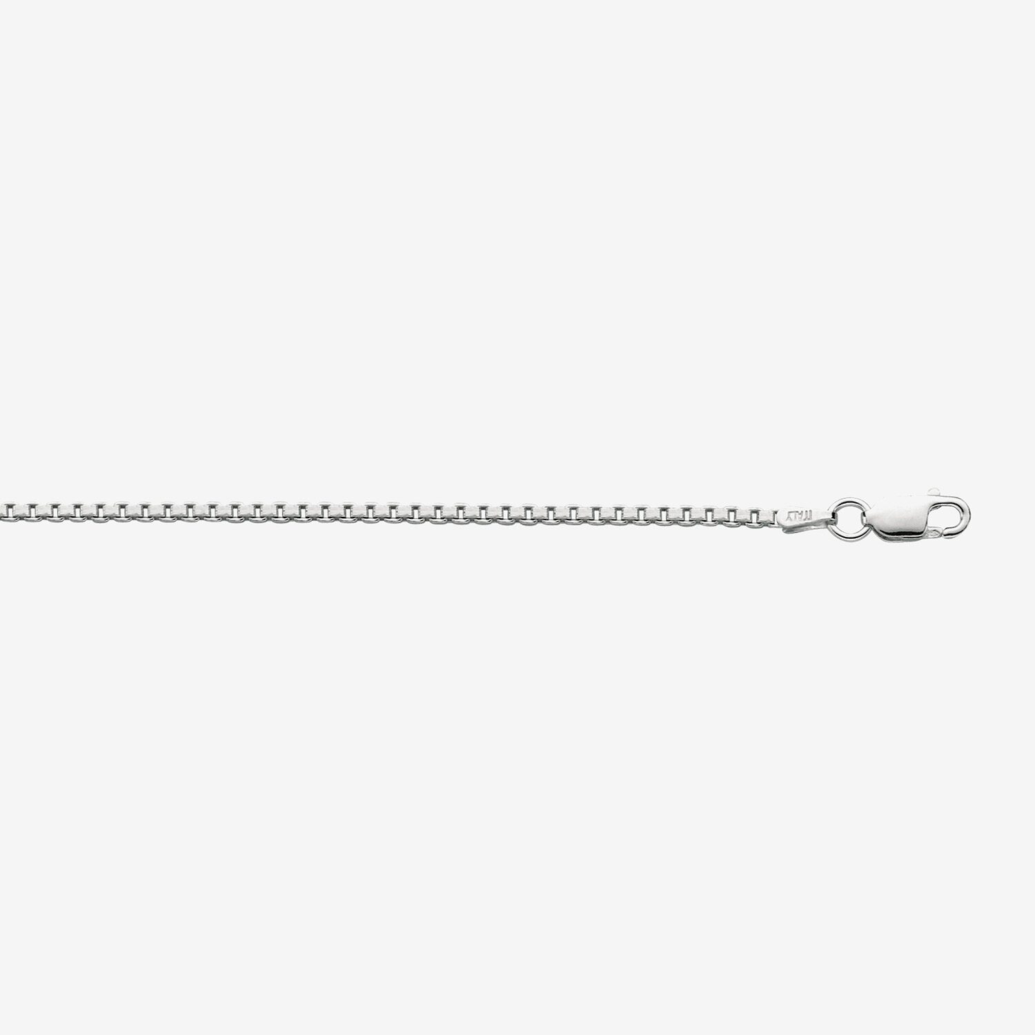 Unisex Adult Sterling Silver 20 Inch Box Chain Necklace