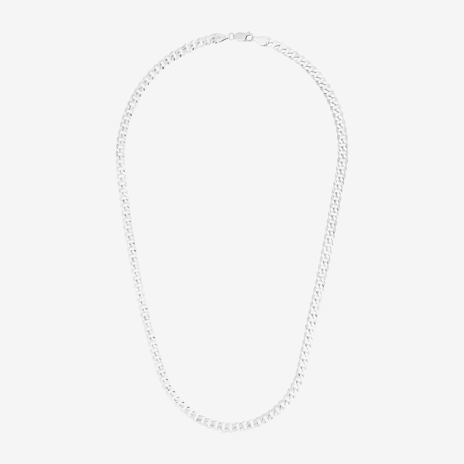 Unisex Adult Sterling Silver 24 Inch Curb Chain Necklace