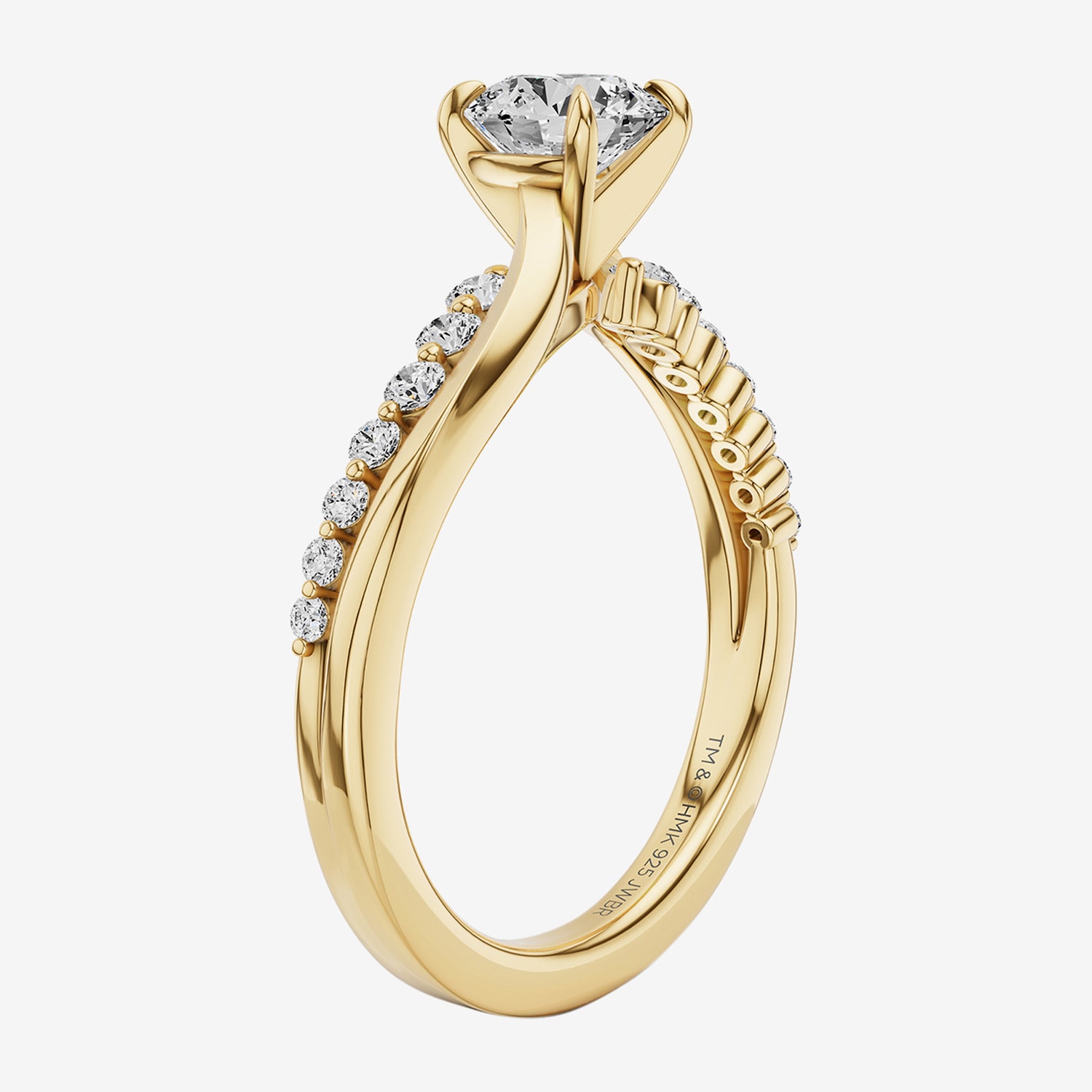 Hallmark Signature Fine Jewelry (G / Si2) Womens 1 CT. T.W. Lab Grown White Diamond Sterling Silver Round Side Stone Engagement Ring