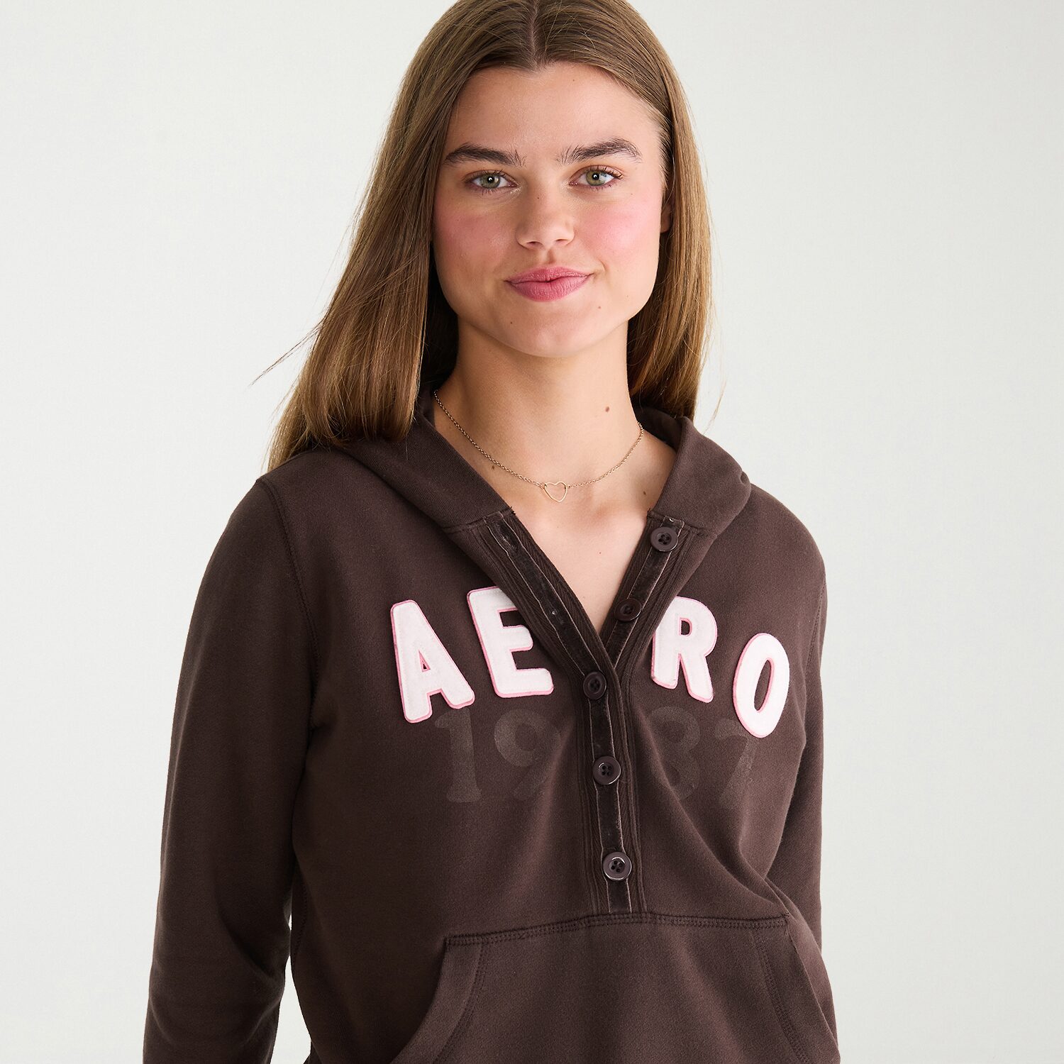 AEROPOSTALE Womens Juniors Hooded Long Sleeve Sweatshirt