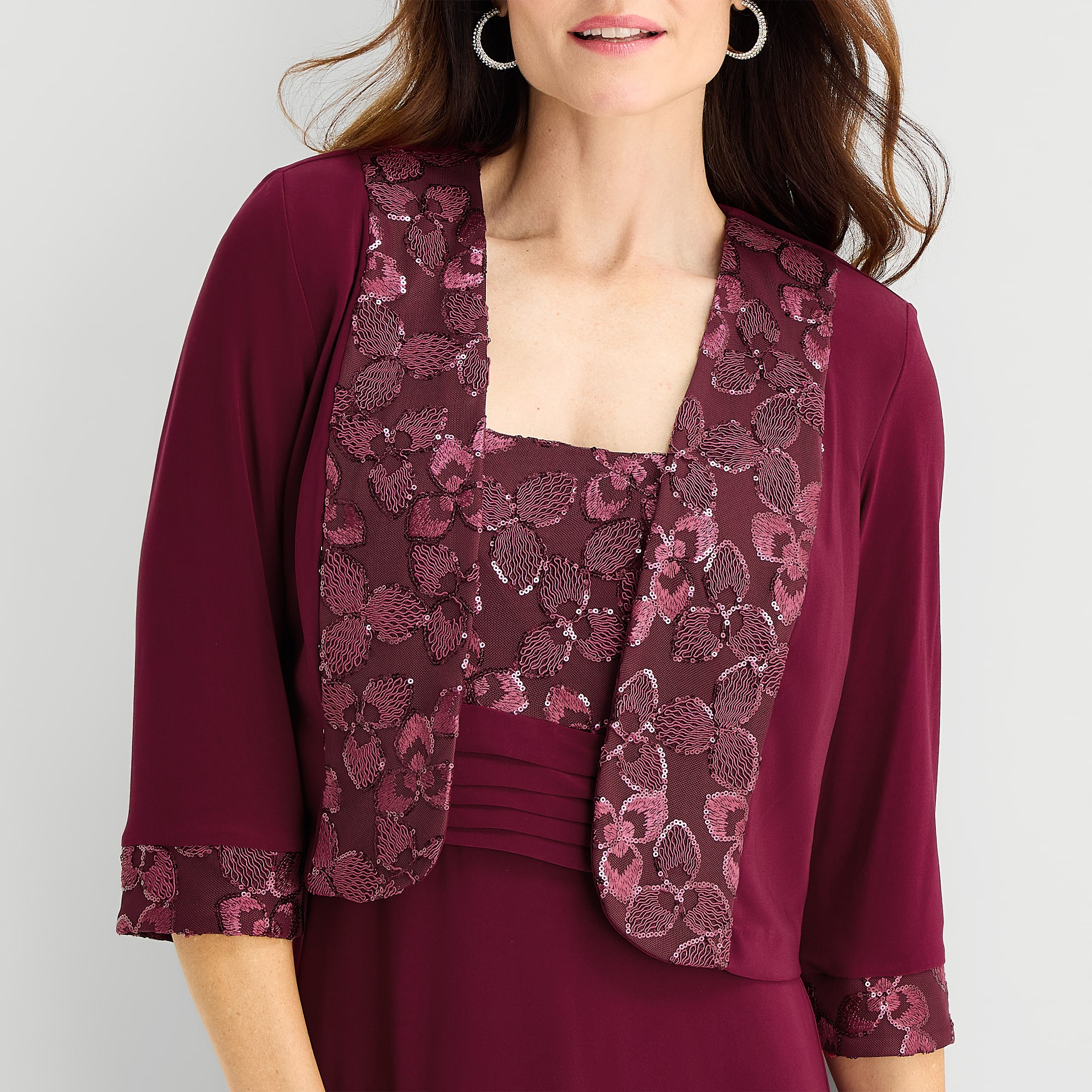 Maya Brooke Womens Jacket Dress