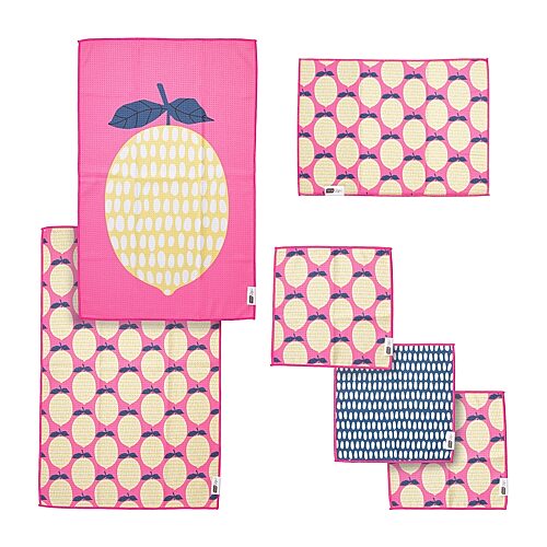 Ritz Microfiber Waffle Lemon Combo 6-pc. Kitchen Towel In Multiple Colors