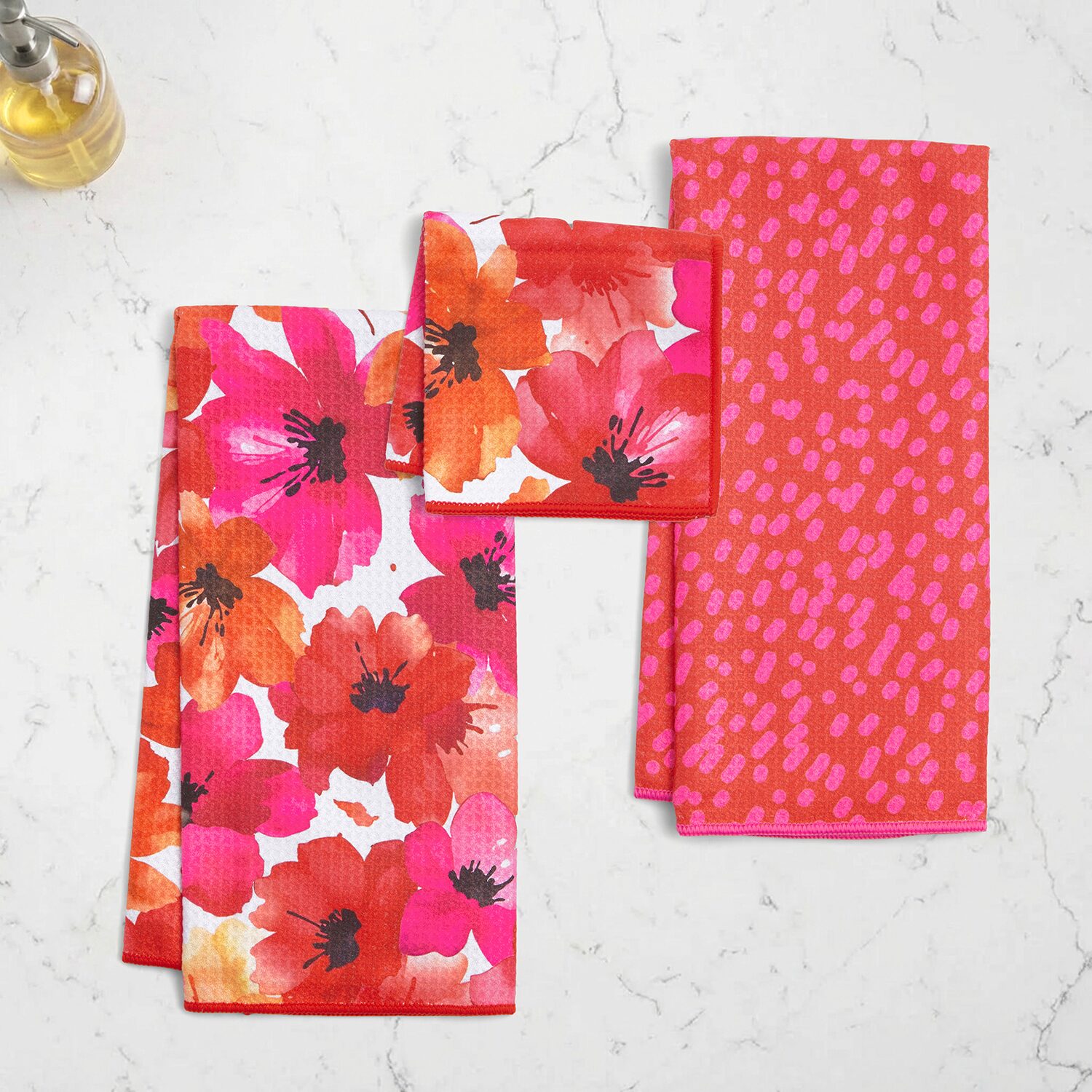 Ritz Microfiber  Waffle Poppy Combo 6-pc. Kitchen Towel