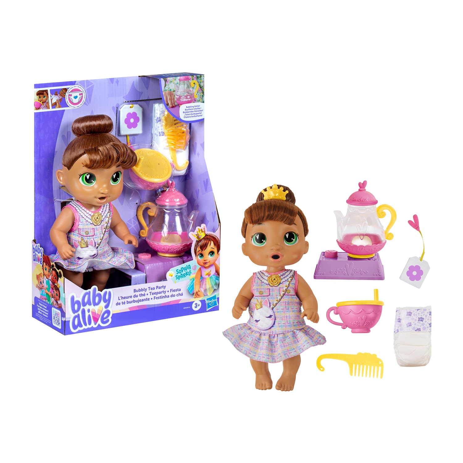 Hasbro Baby Alive Bubbly Tea Party Sophia Sparkle 7-pc. Doll