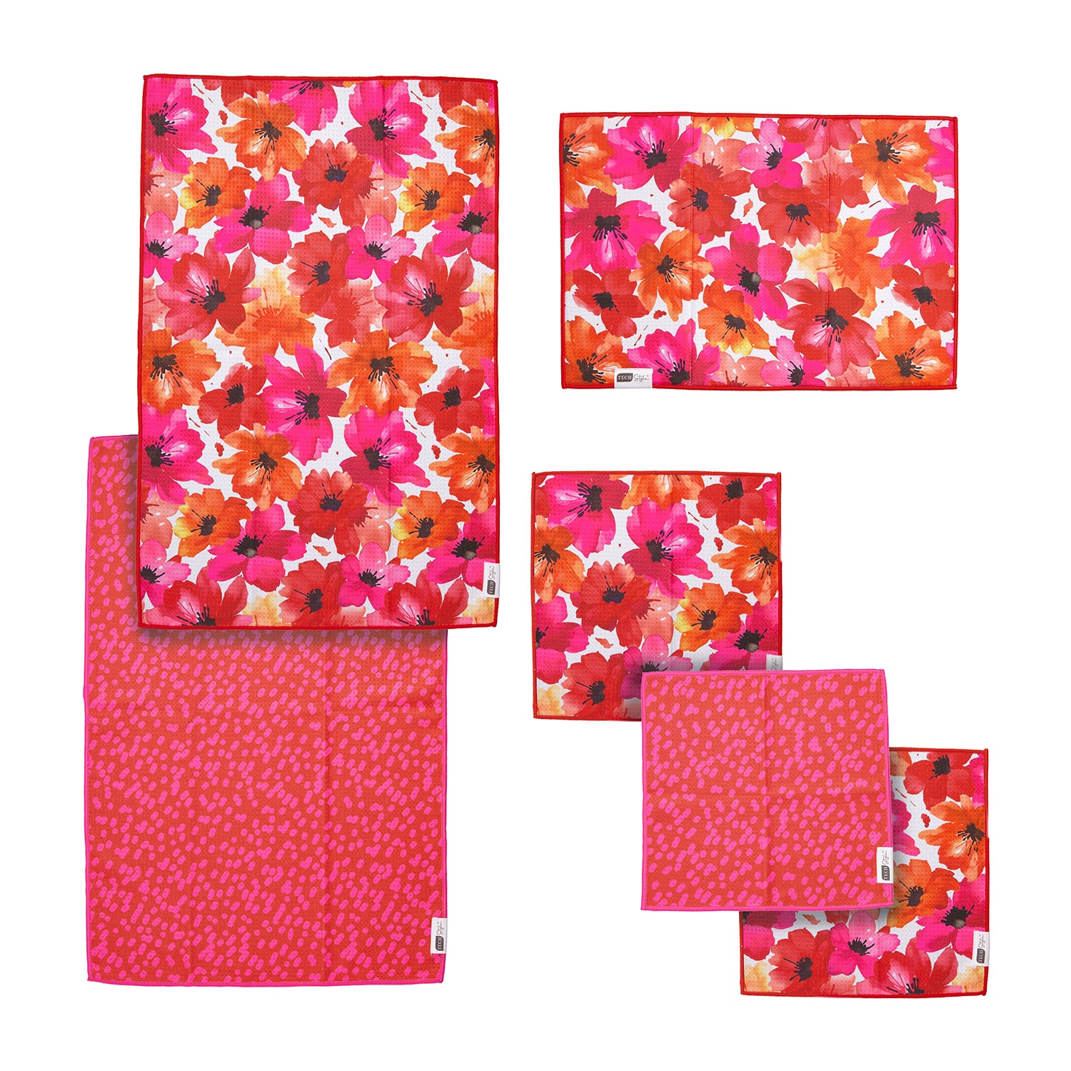 Ritz Microfiber  Waffle Poppy Combo 6-pc. Kitchen Towel