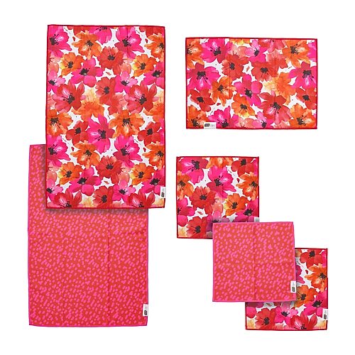 Ritz Microfiber Waffle Poppy Combo 6-pc. Kitchen Towel In Multiple Colors