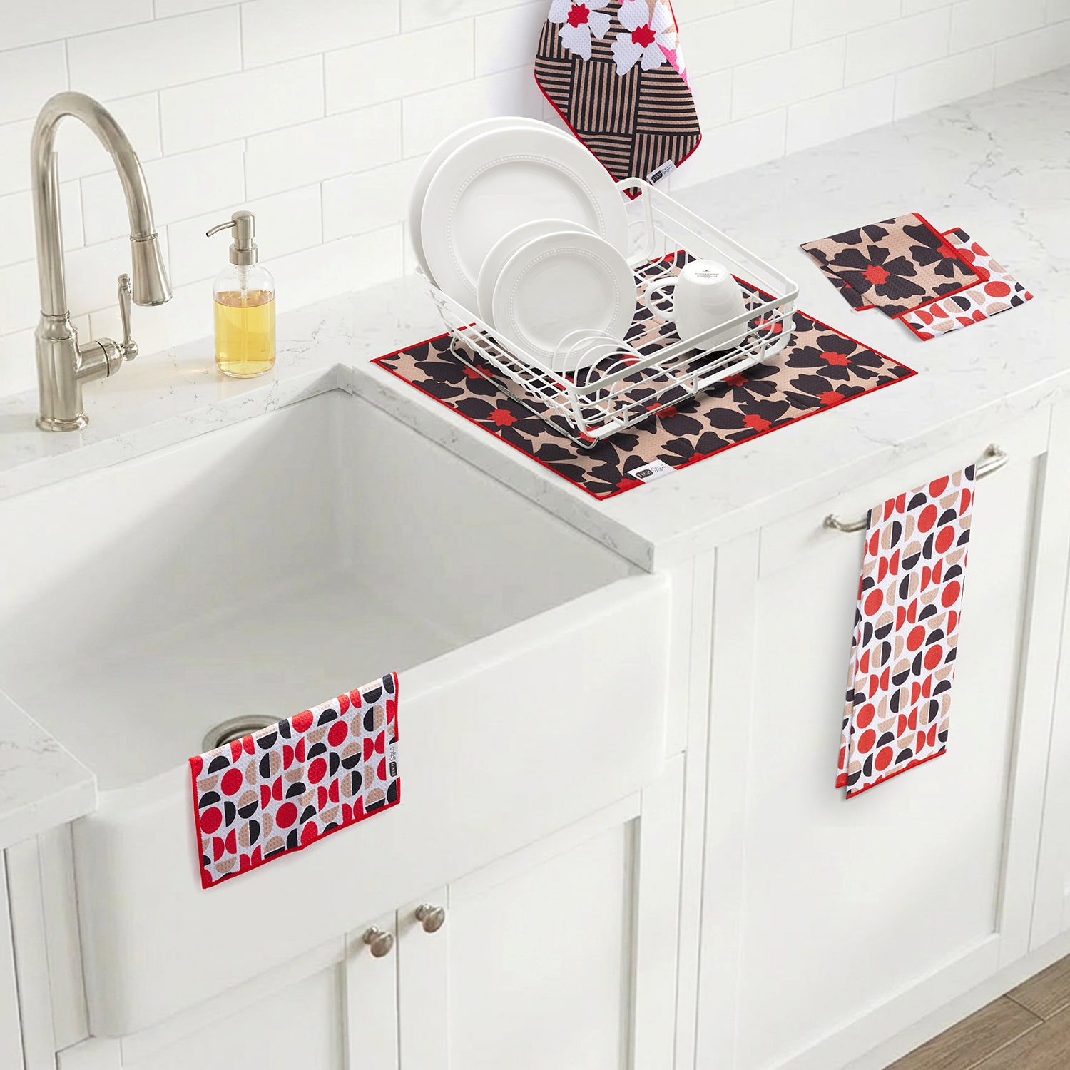 Ritz Microfiber  Waffle Flowers Combo 6-pc. Kitchen Towel