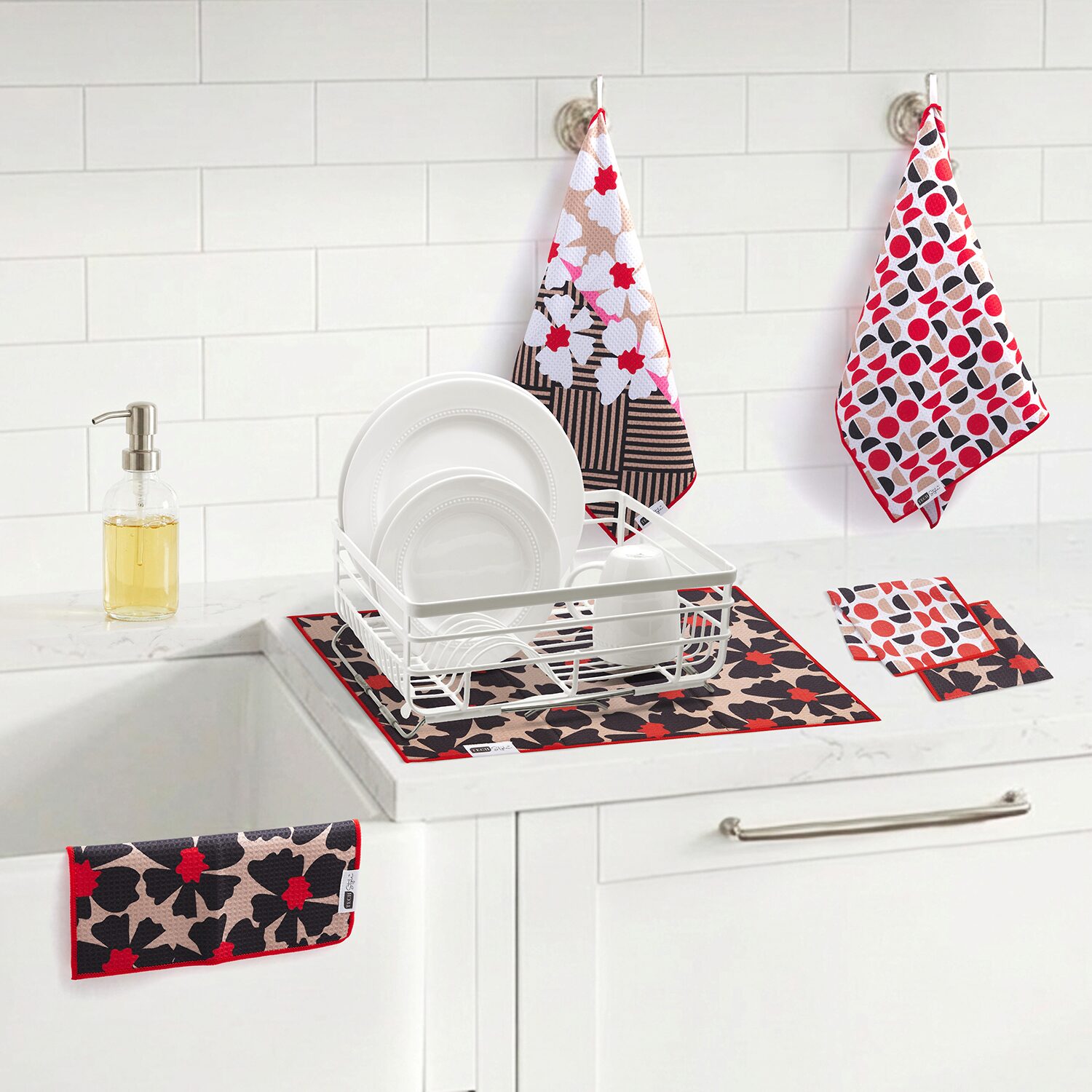 Ritz Microfiber  Waffle Flowers Combo 6-pc. Kitchen Towel