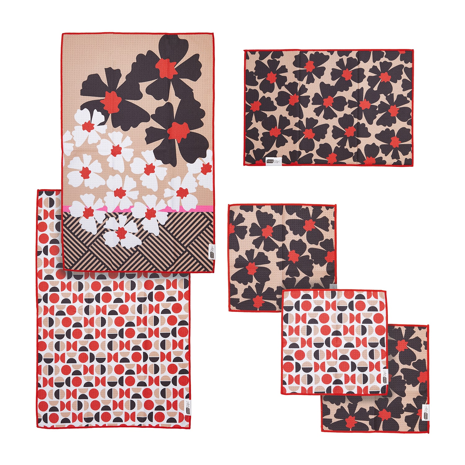 Ritz Microfiber  Waffle Flowers Combo 6-pc. Kitchen Towel