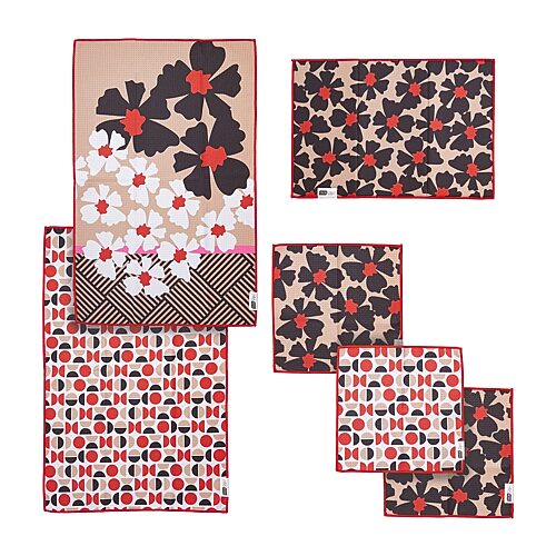 Ritz Microfiber Waffle Flowers Combo 6-pc. Kitchen Towel In Multiple Colors