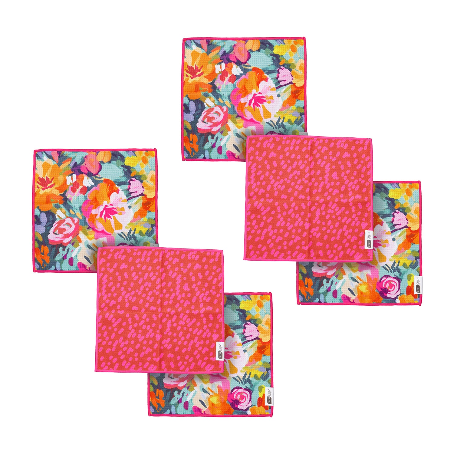 Ritz Microfiber Waffle Meadow & Dots 6-pc. Dish Cloth, Color ...