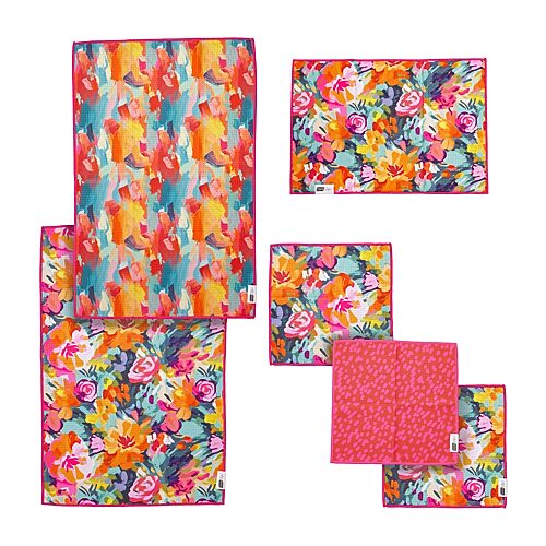 Ritz Microfiber Waffle Meadow Combo 6-pc. Kitchen Towel In Multiple Colors