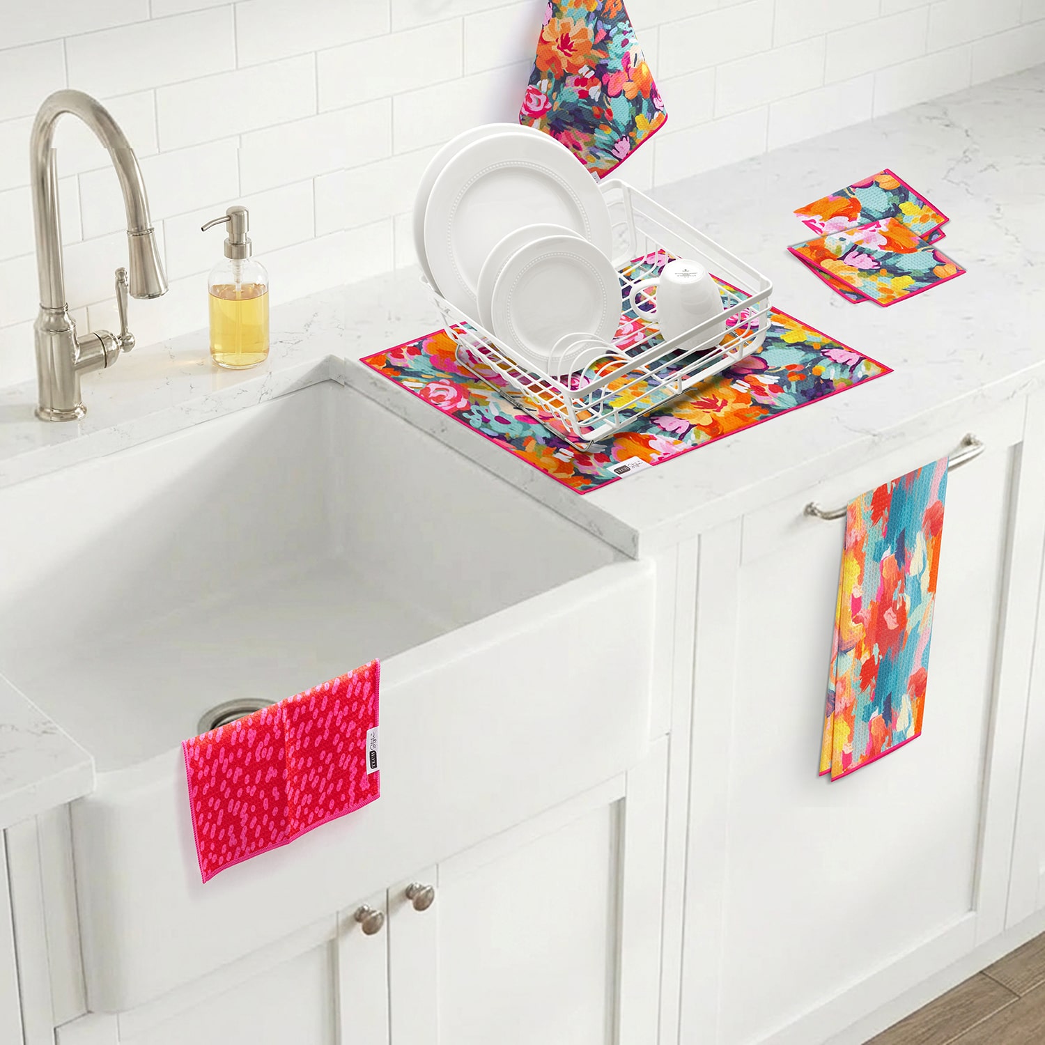 Ritz Microfiber  Waffle Meadow & Dots 6-pc. Dish Cloth