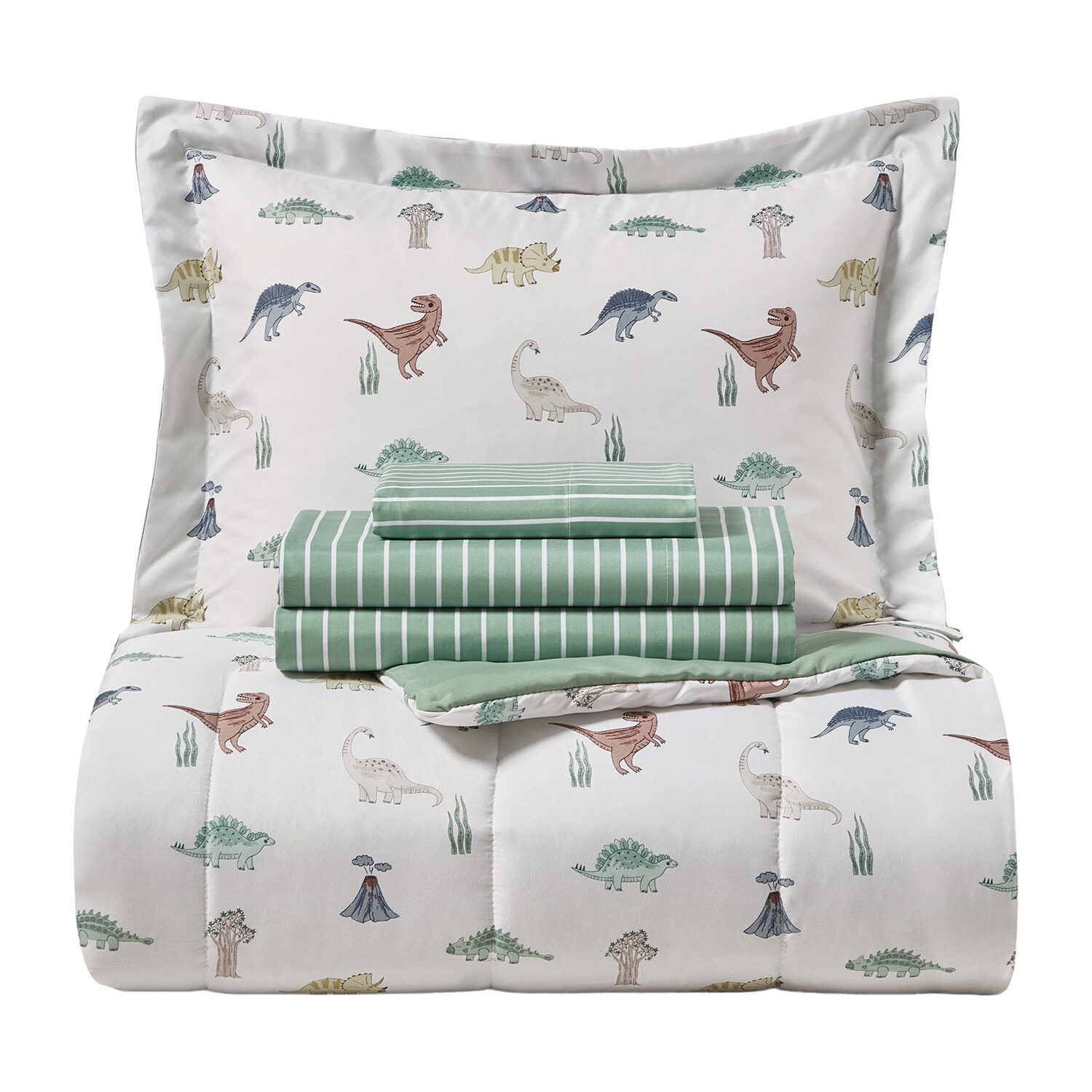 Dream Factory Dino Buddies Complete Bedding Set with Sheets