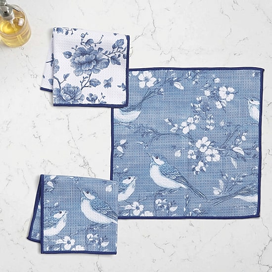 Ritz Microfiber  Waffle Birds & Branches 2-pc. Dish Cloth