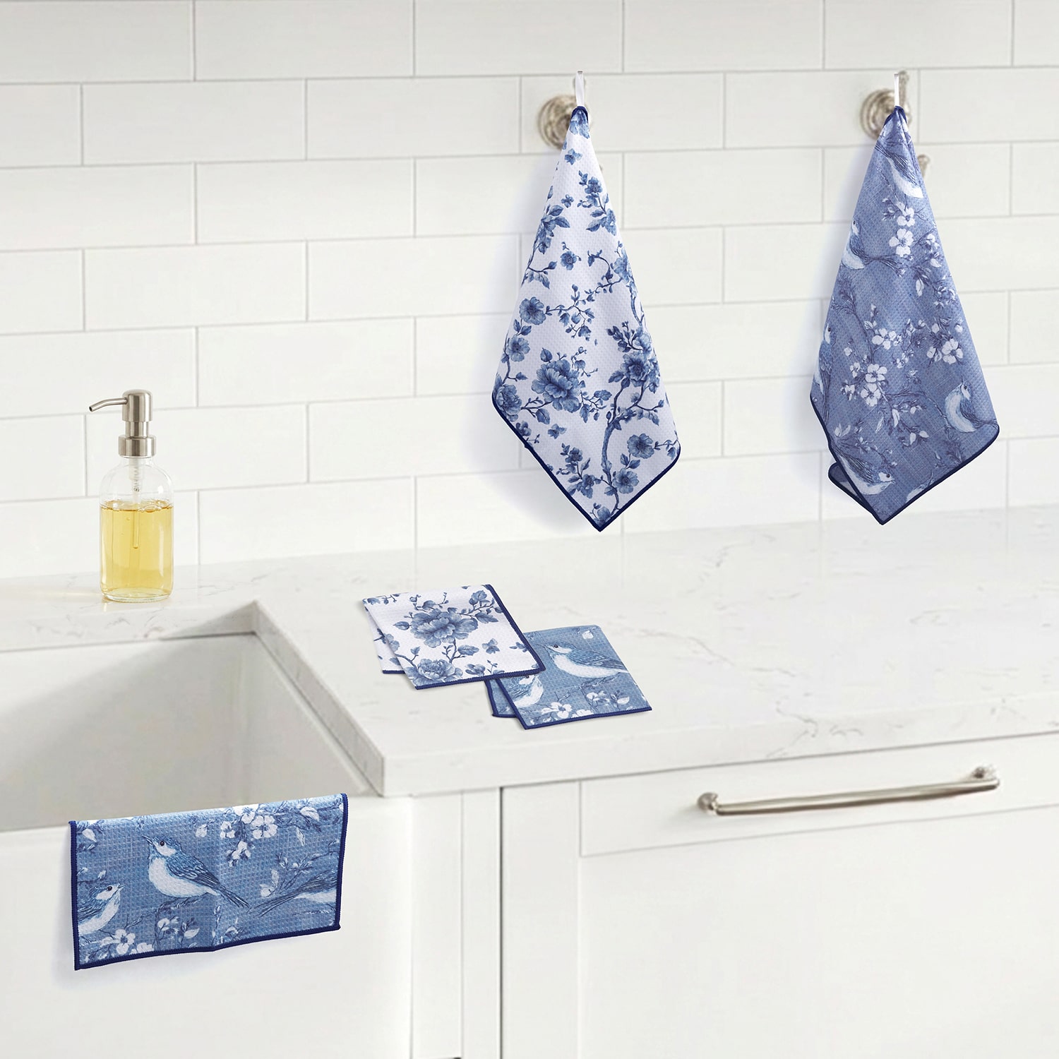 Ritz Microfiber  Waffle Birds Blooms 2-pc. Kitchen Towel