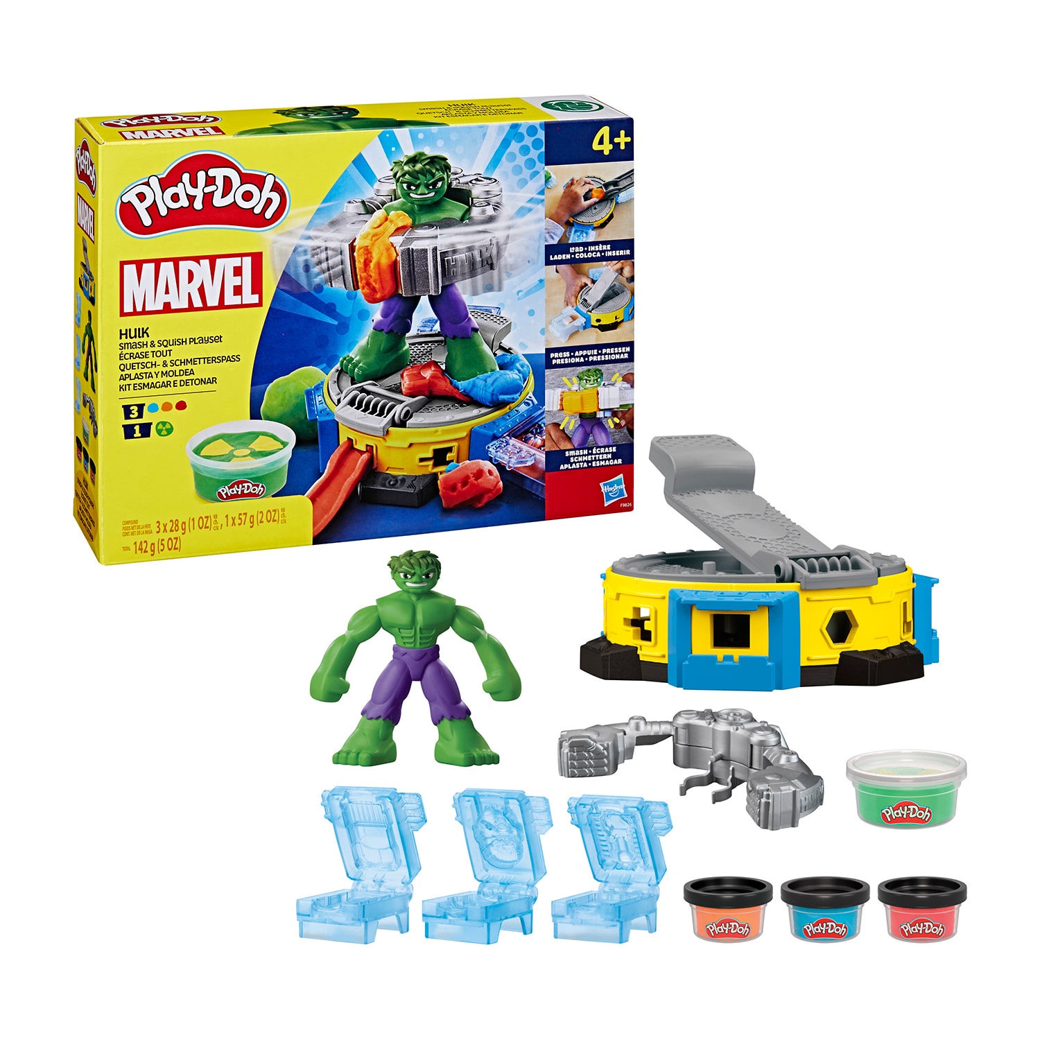 Play-Doh Marvel Hulk Smash & Squish Playset With Hulk Action Figure 10-pc. Clay