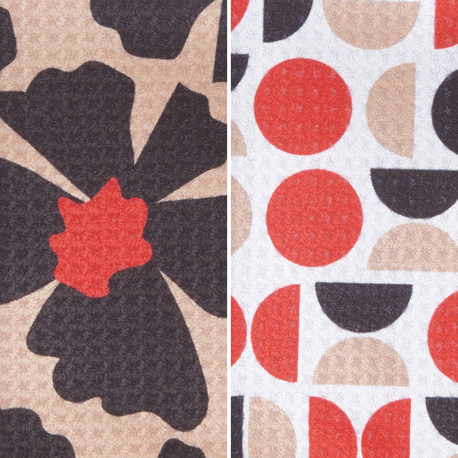 Ritz Microfiber  Waffle Black Flowers & Moons 6-pc. Dish Cloth
