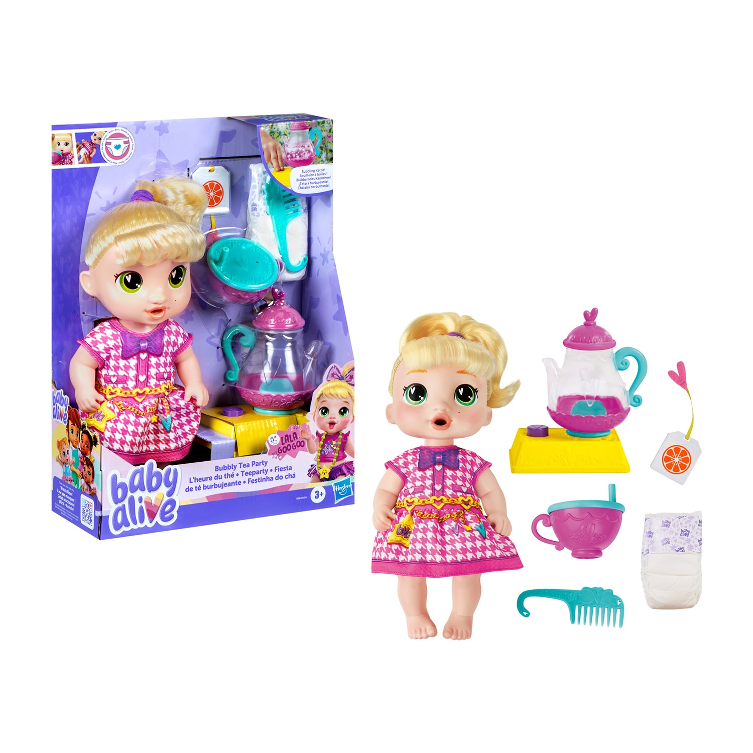Hasbro Baby Alive Bubbly Tea Party Lala Googoo 7-pc. Doll