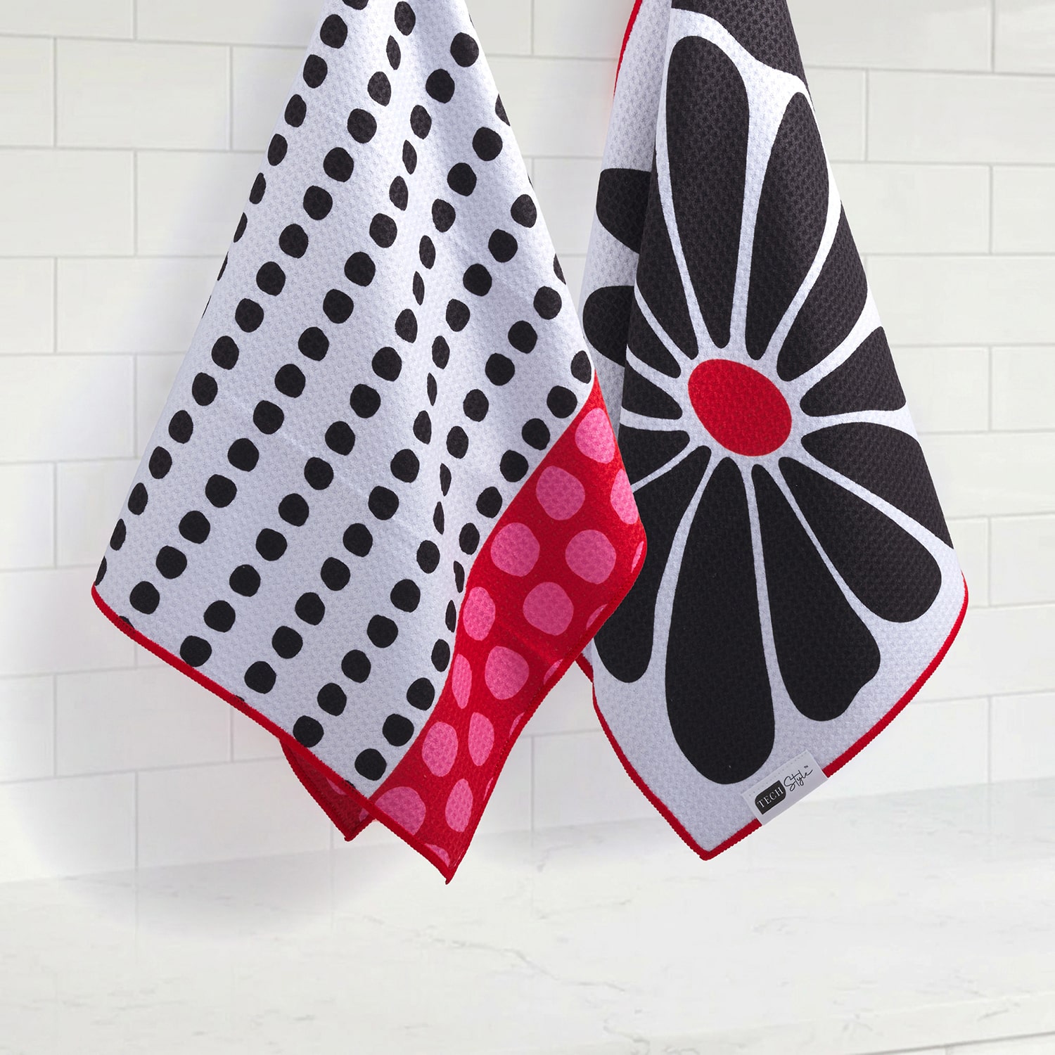 Ritz Microfiber  Waffle Flower & Dots 2-pc. Kitchen Towel