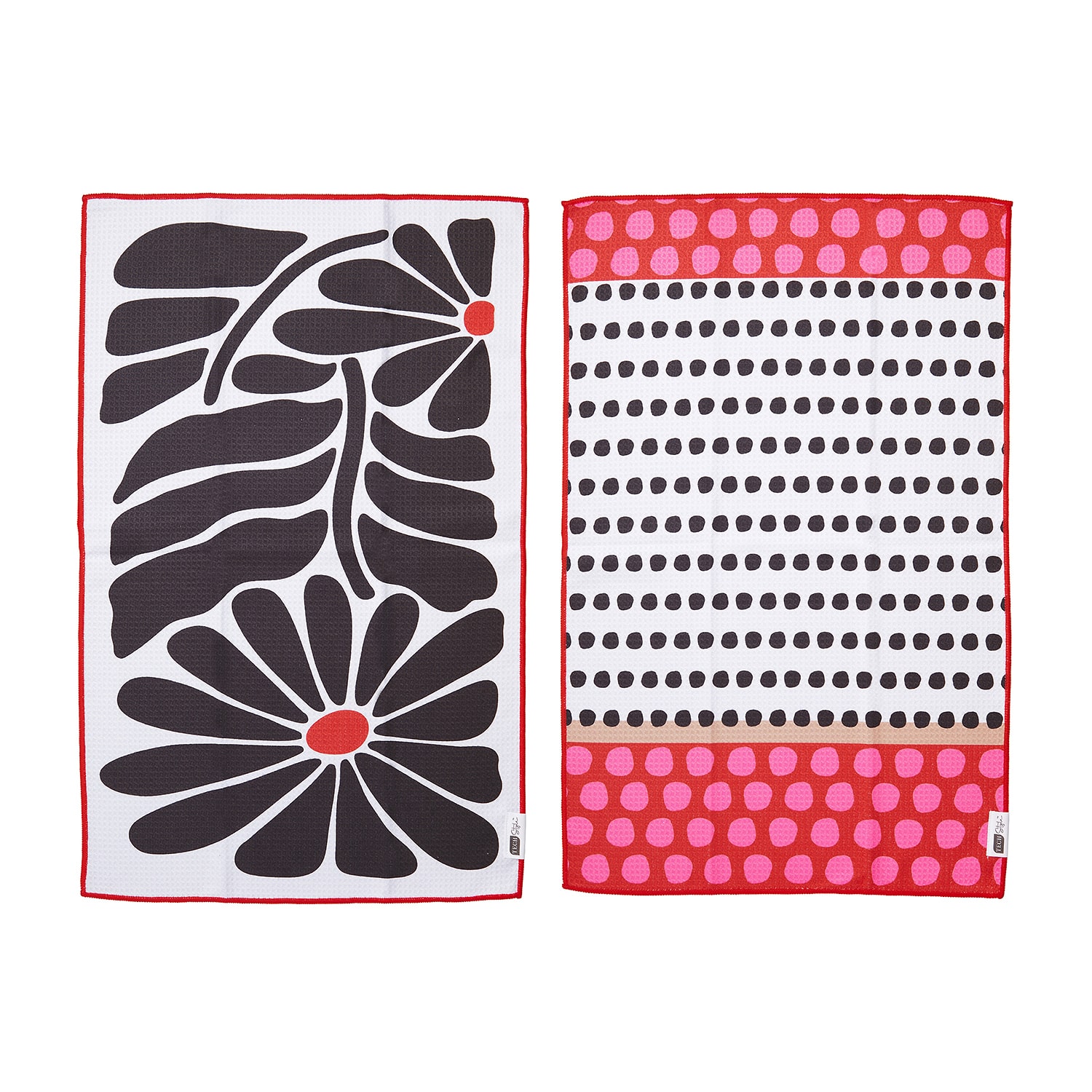 Ritz Microfiber Waffle Flower & Dots 2-pc. Kitchen Towel, Color ...