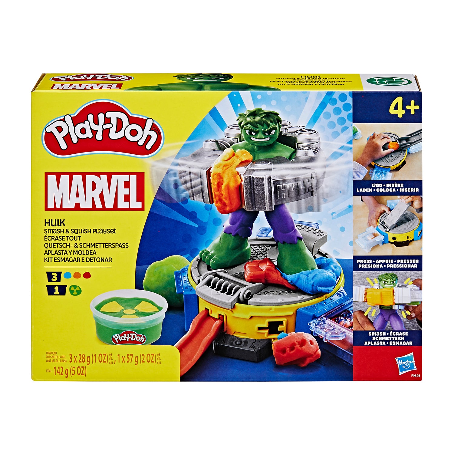 Play-Doh Marvel Hulk Smash & Squish Playset With Hulk Action Figure 10-pc. Clay