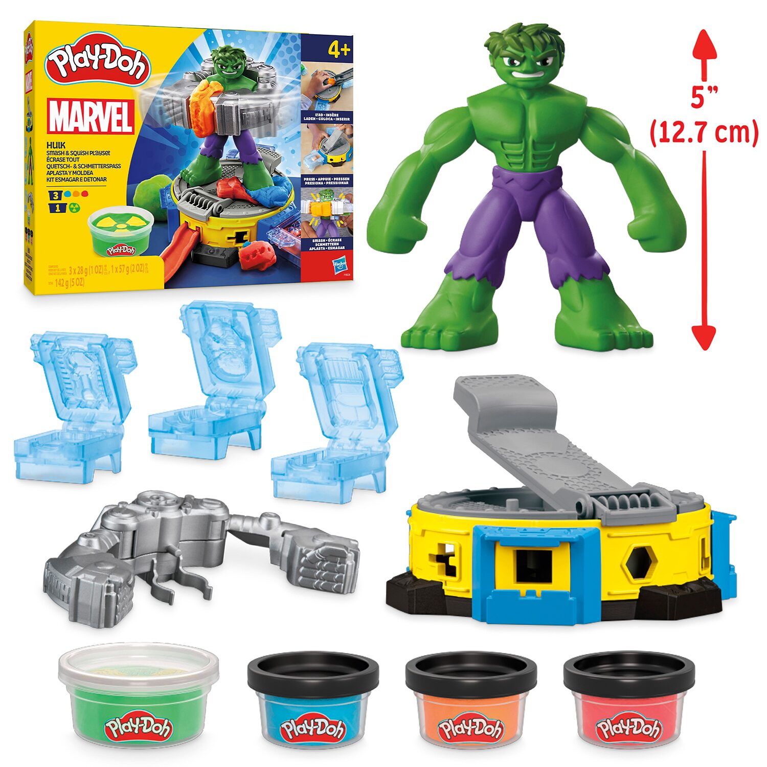 Play-Doh Marvel Hulk Smash & Squish Playset With Hulk Action Figure 10-pc. Clay