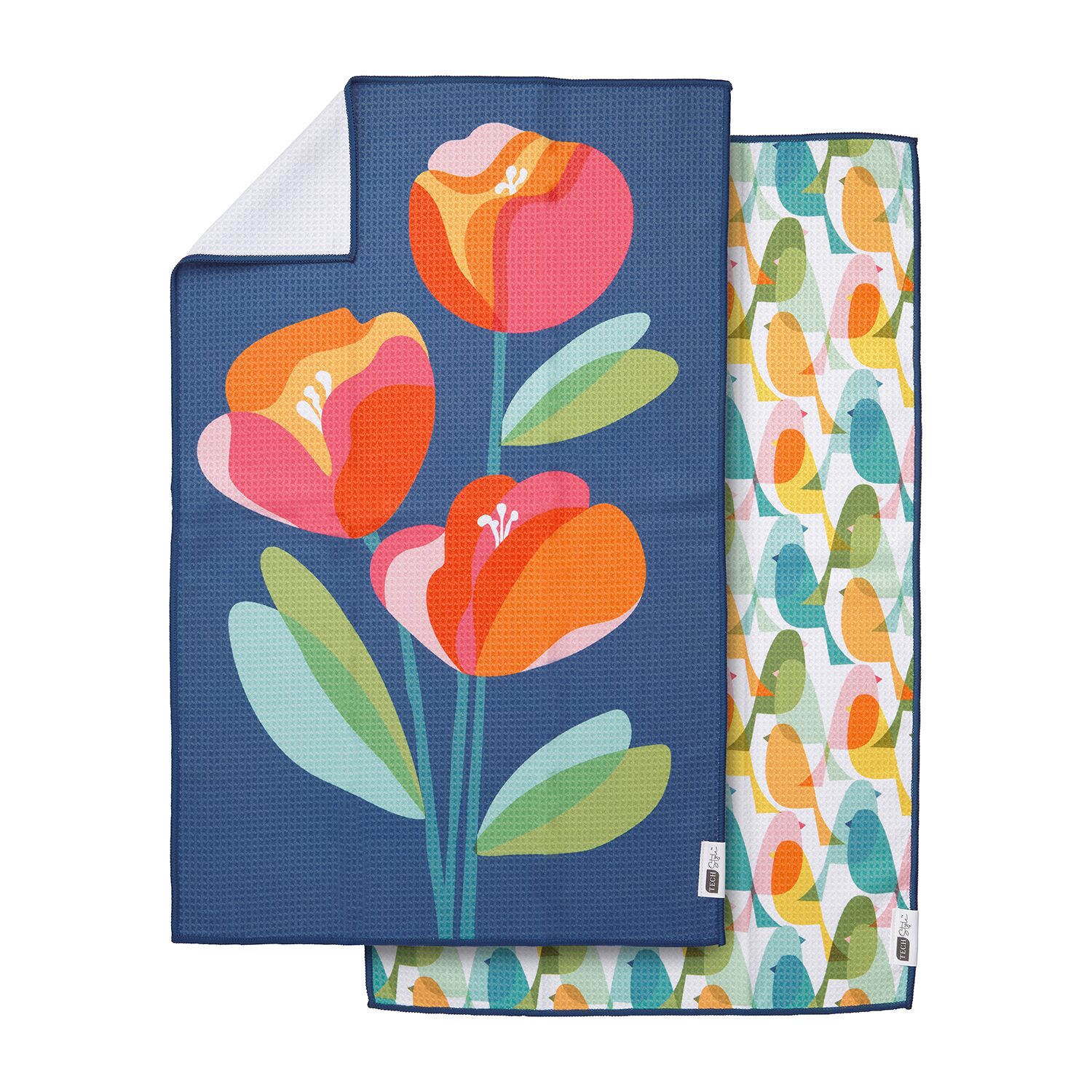 Ritz Microfiber  Waffle Flowers Birds 2-pc. Kitchen Towel