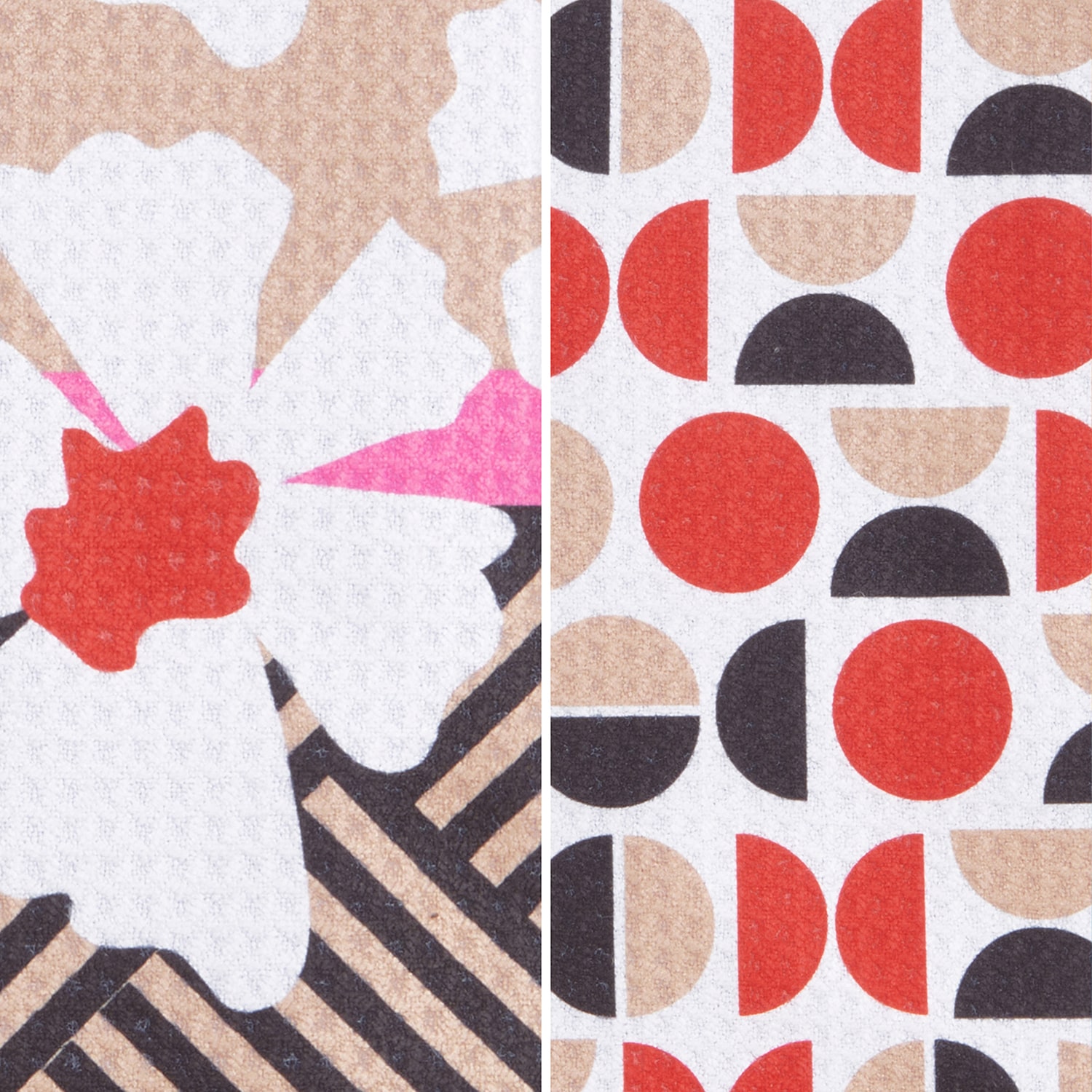 Ritz Microfiber  Waffle Black Flowers & Moons 2-pc. Kitchen Towel