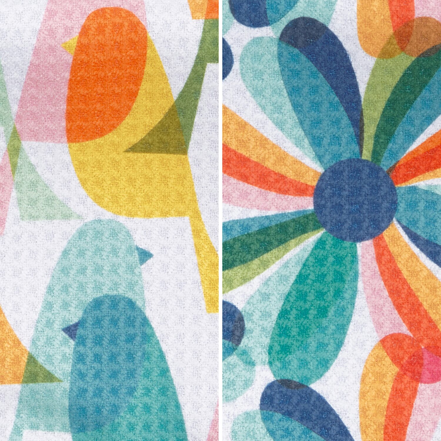 Ritz Microfiber  Waffle Flowers & Birds 6-pc. Dish Cloth