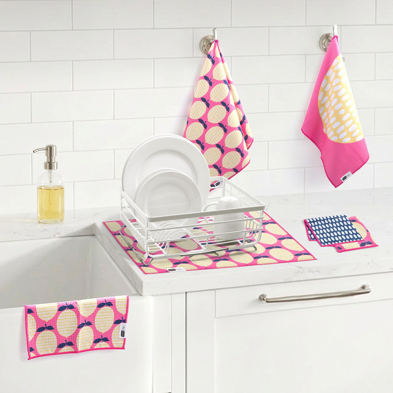 Ritz Microfiber  Waffle Lemon Combo 6-pc. Kitchen Towel