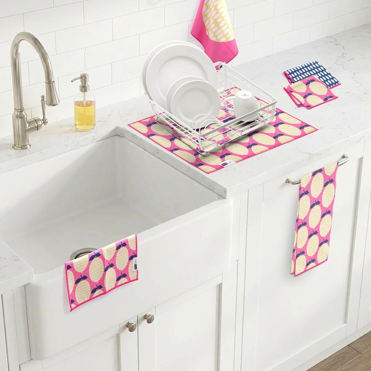 Ritz Microfiber  Waffle Lemon Combo 6-pc. Kitchen Towel