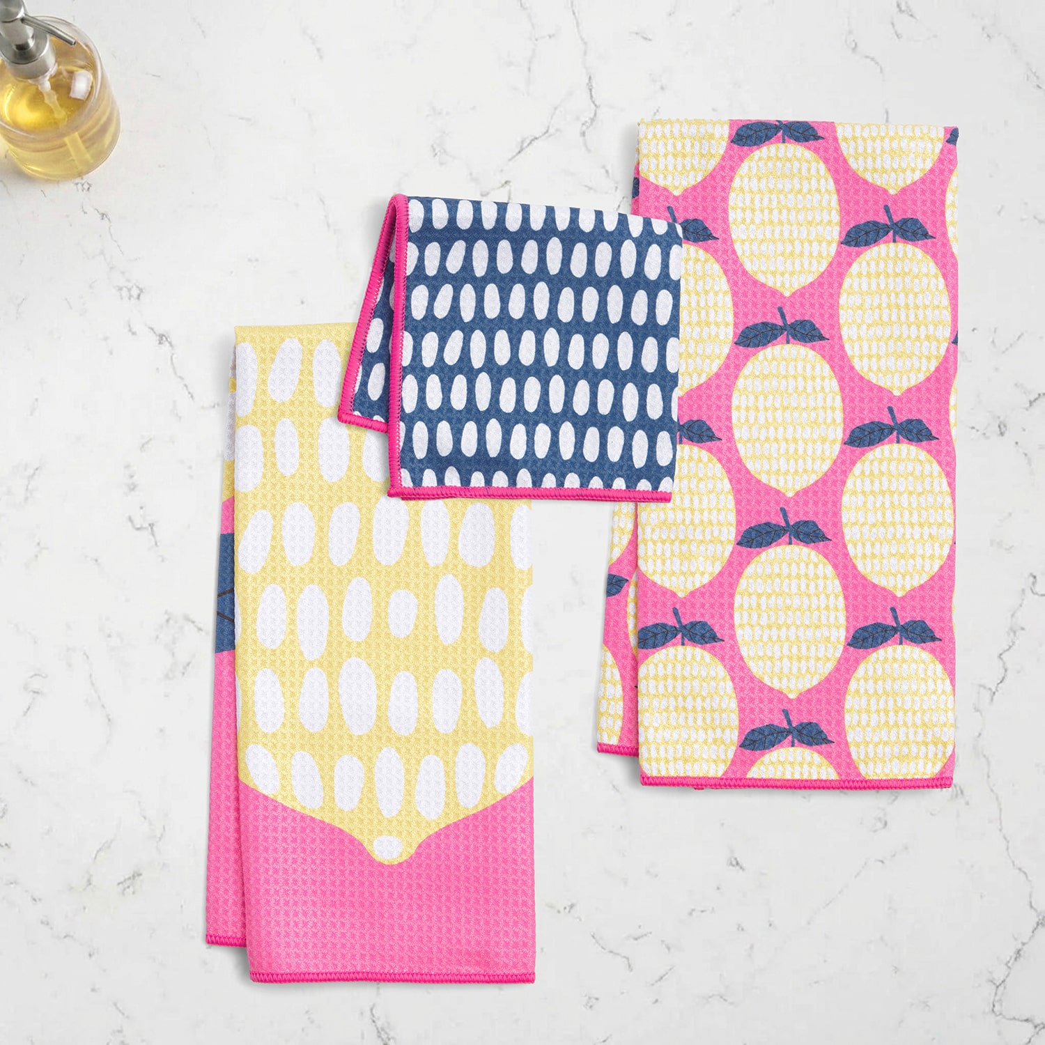 Ritz Microfiber  Waffle Lemon Combo 6-pc. Kitchen Towel