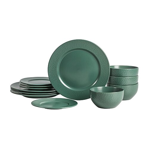 Stone Lain Topaz 12-pc. Stoneware Dinnerware Set In Green